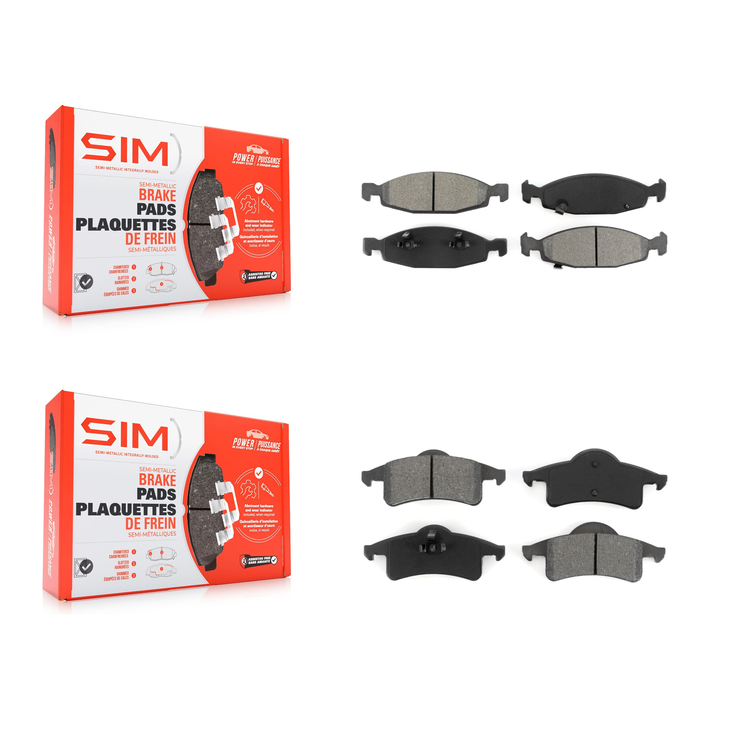 SIM KSM-100336 Disc Brake Pad for 1999-2002 Jeep Grand Cherokee - Front and Rear