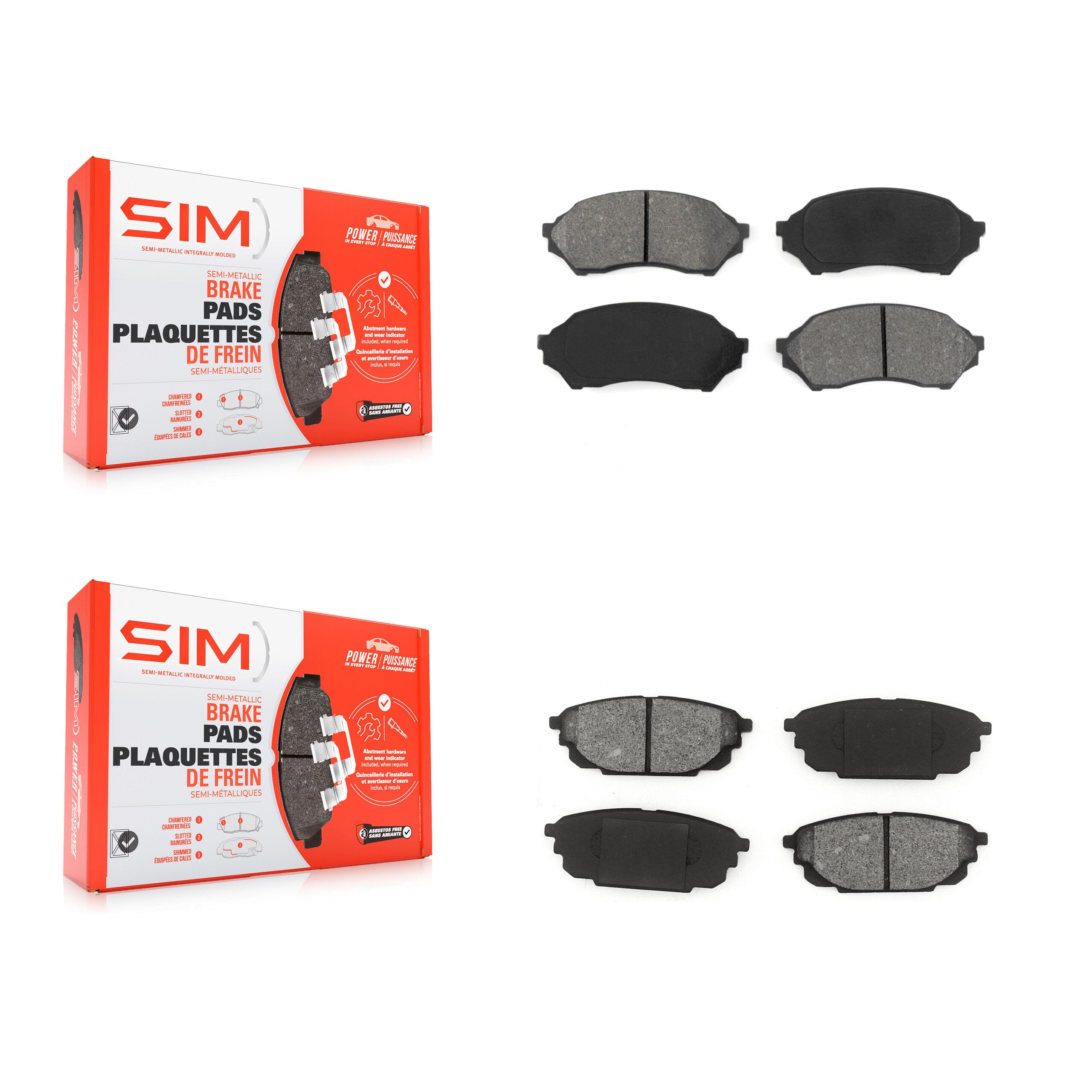 SIM KSM-100339 Disc Brake Pad for 2001-2002 Mazda Protege - Front and Rear