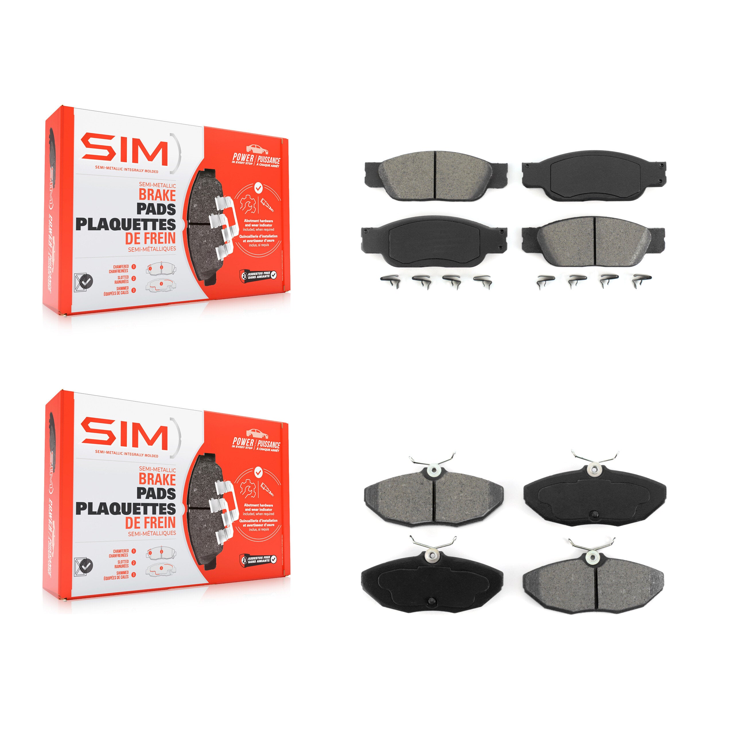 SIM KSM-100341 Disc Brake Pad for 2000-2006 Jaguar S-Type, Ford Thunderbird, Lincoln LS - Front and Rear