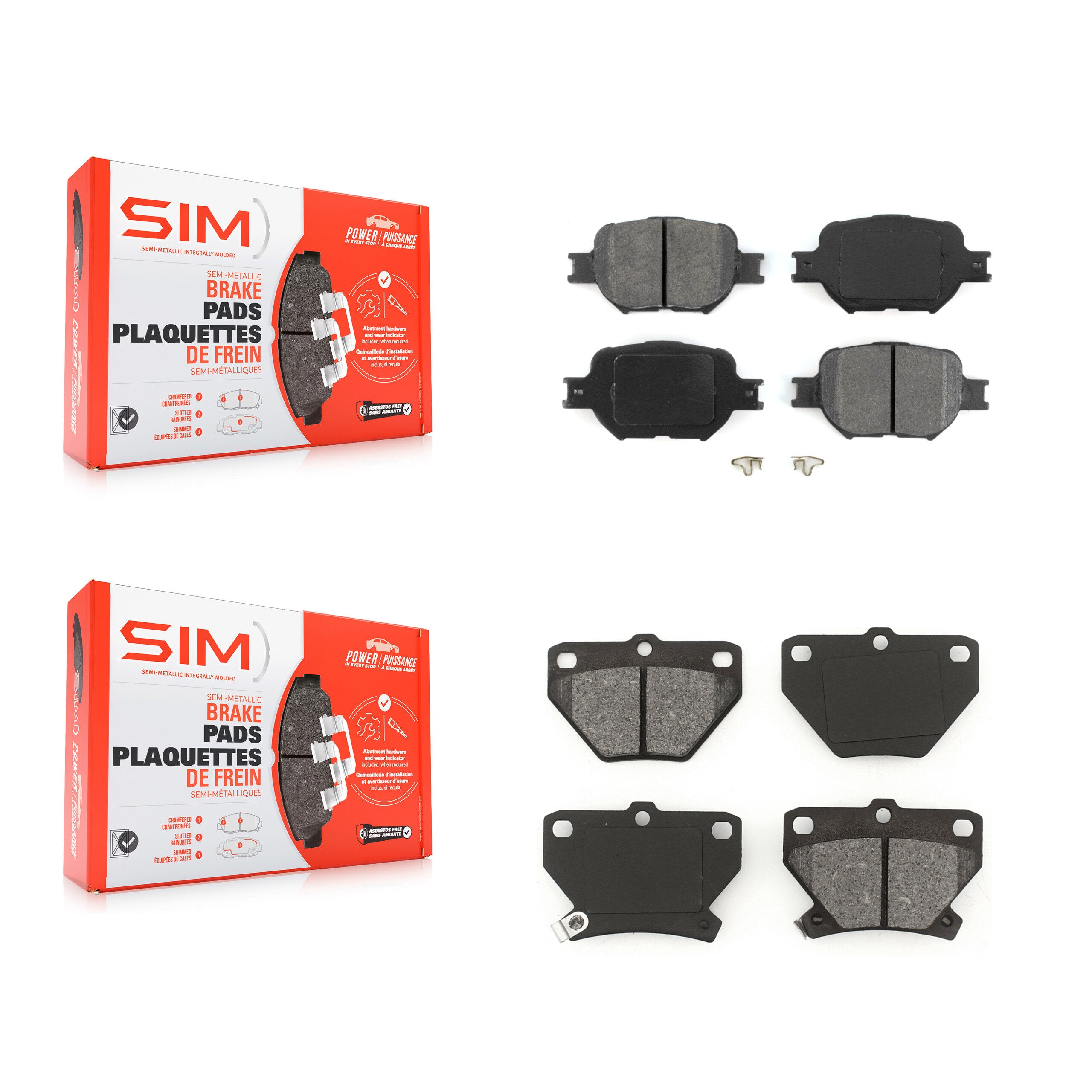 SIM KSM-100347 Disc Brake Pad for 2000-2005 Toyota Celica - Front and Rear