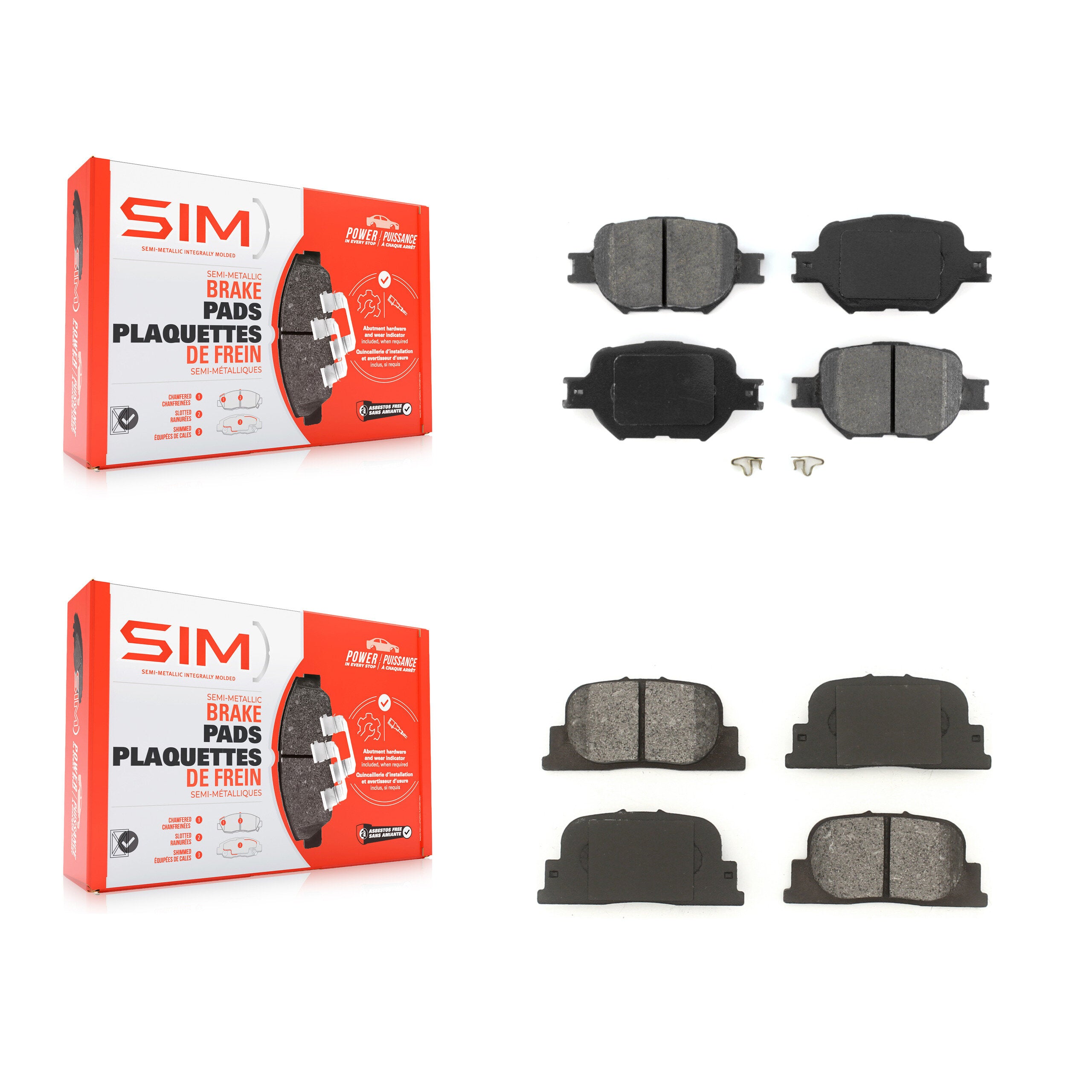 SIM KSM-100348 Disc Brake Pad for 2005-2010 Scion tC - Front and Rear