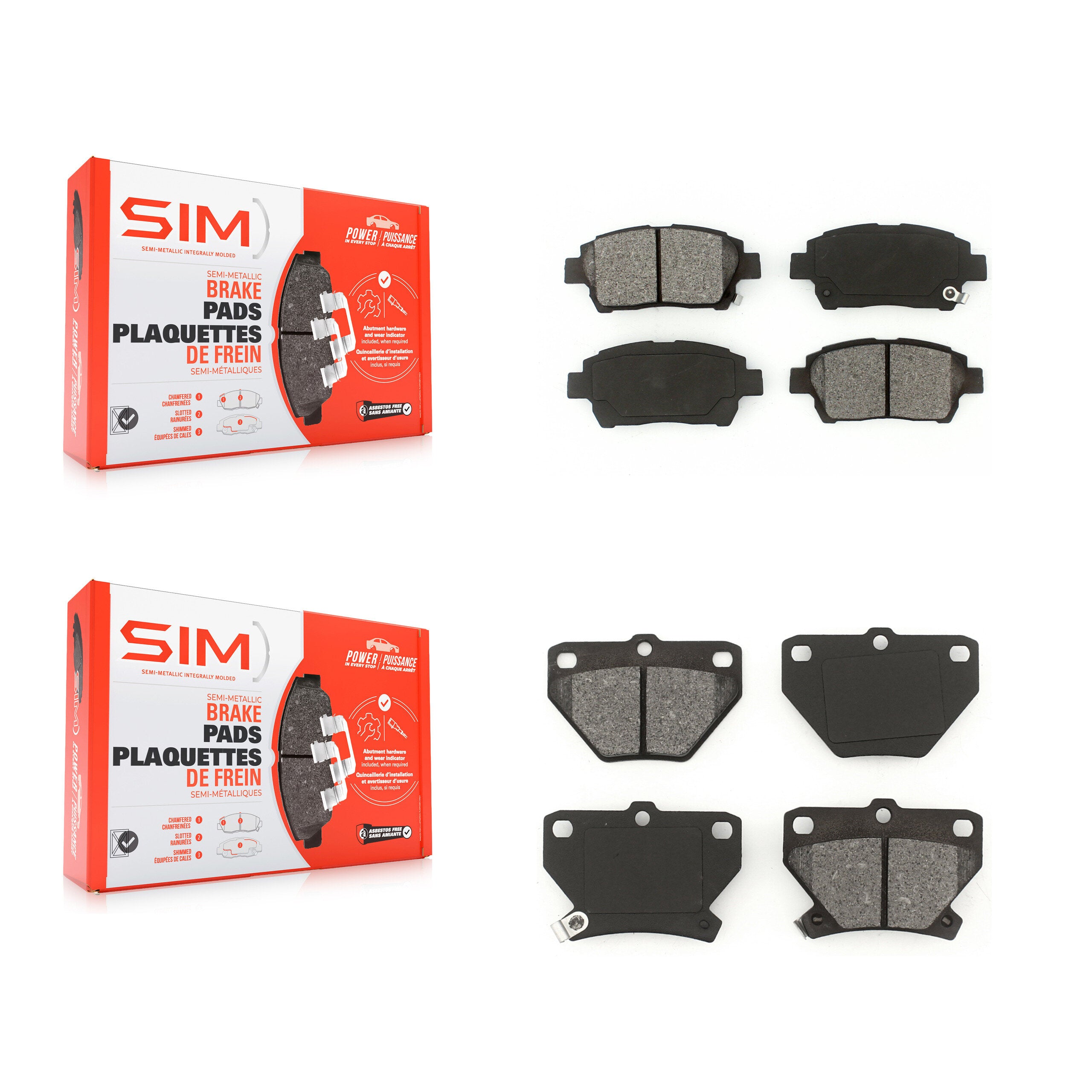 SIM KSM-100353 Disc Brake Pad for 2000 Toyota Celica - Front and Rear