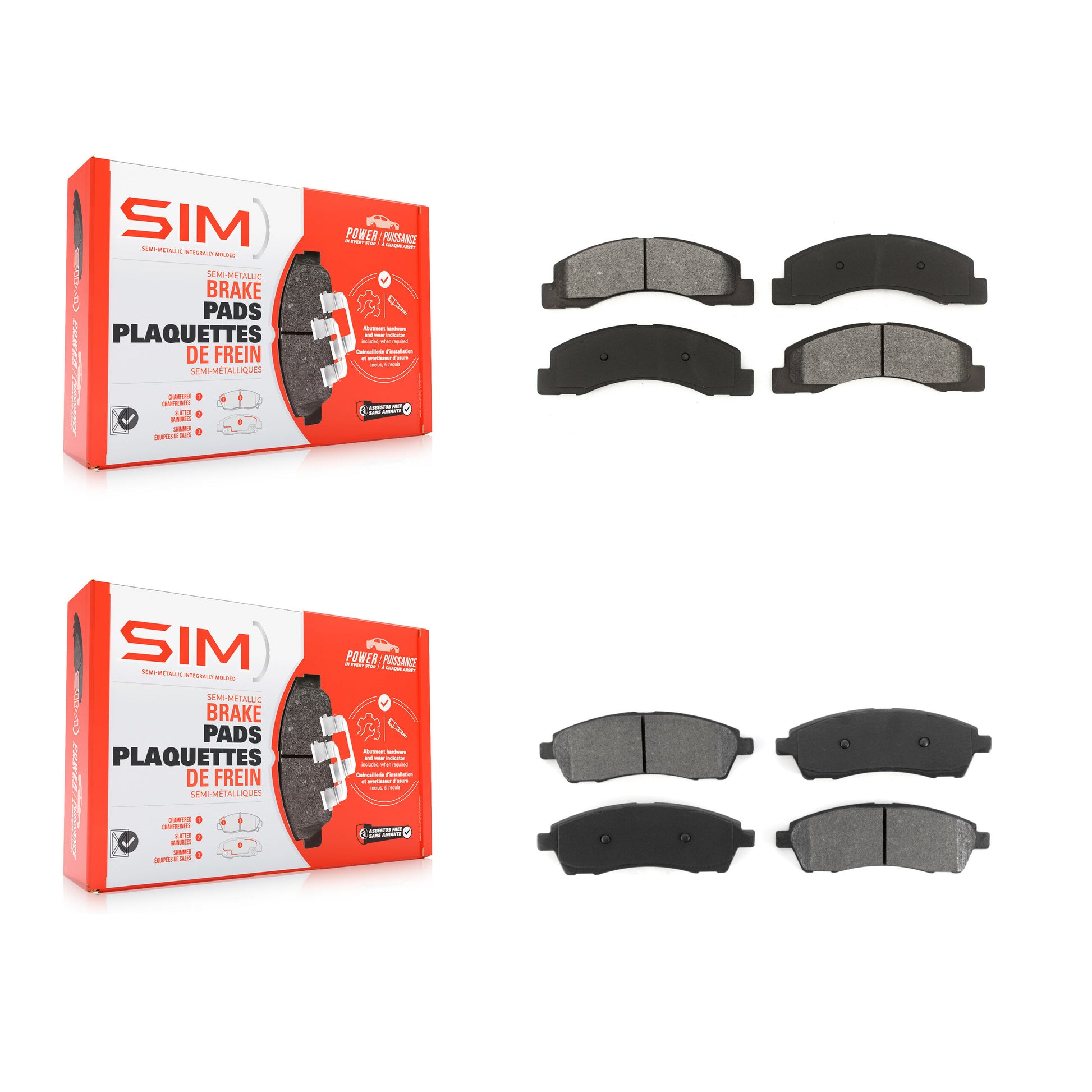 SIM KSM-100354 Disc Brake Pad for 1999-2005 Ford Excursion, Ford F-250 Super Duty, Ford F-350 Super Duty - Front and Rear