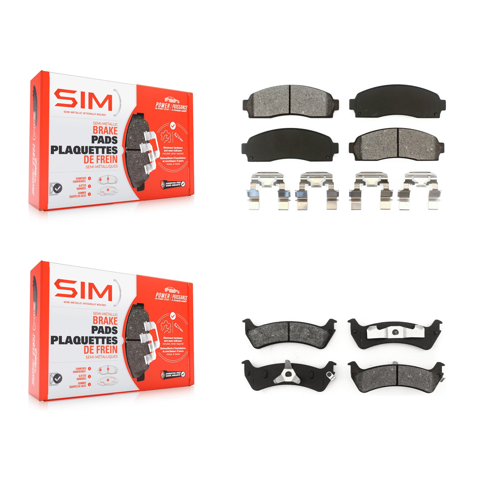 SIM KSM-100357 Disc Brake Pad for 2001-2002 Ford Explorer Sport - Front and Rear