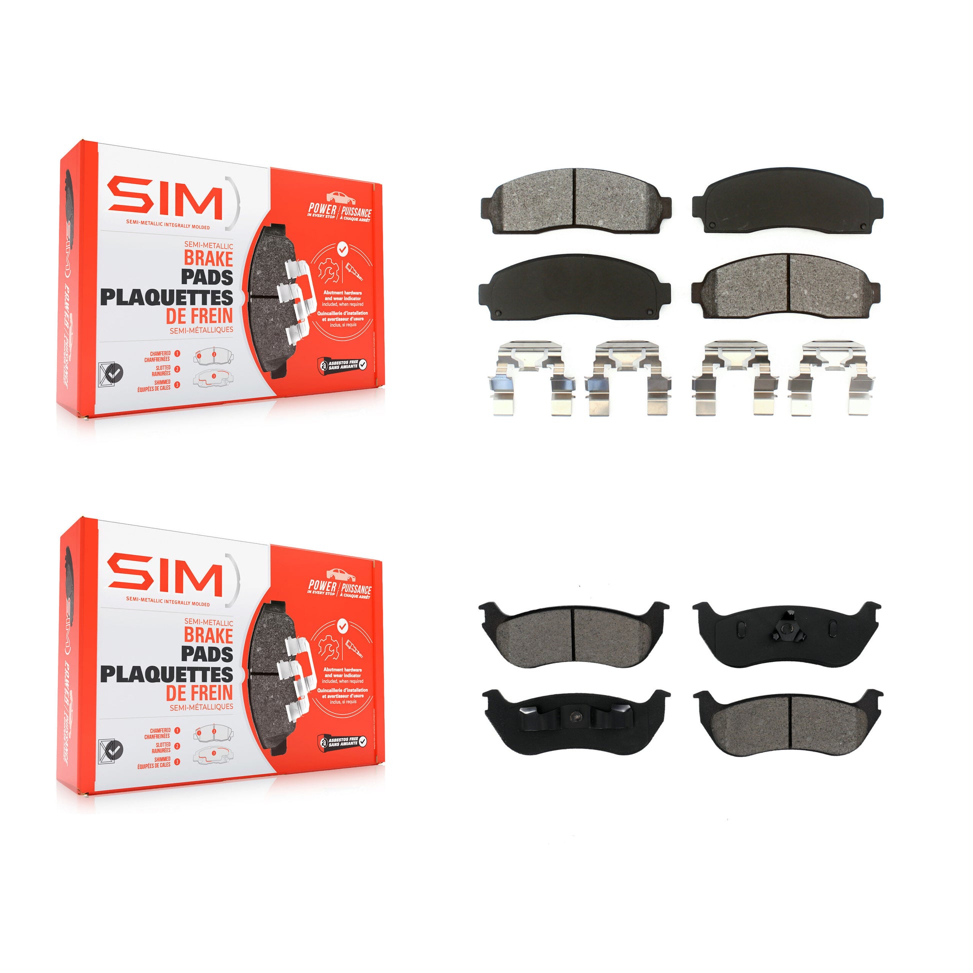 SIM KSM-100358 Disc Brake Pad for 2002-2005 Ford Explorer, Mercury Mountaineer - Front and Rear