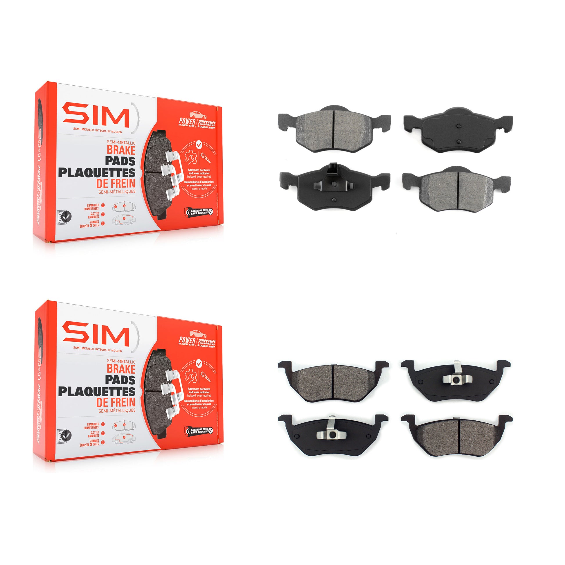 SIM KSM-100367 Disc Brake Pad for 2005-2007 Mercury Mariner, Ford Escape, Mazda Tribute - Front and Rear