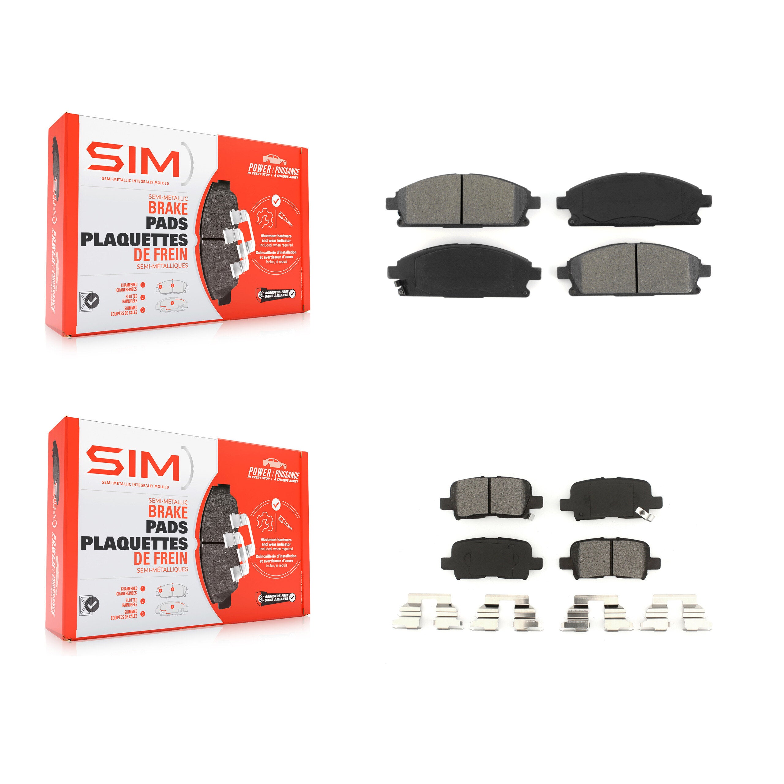 SIM KSM-100374 Disc Brake Pad for 2003-2006 Acura MDX - Front and Rear