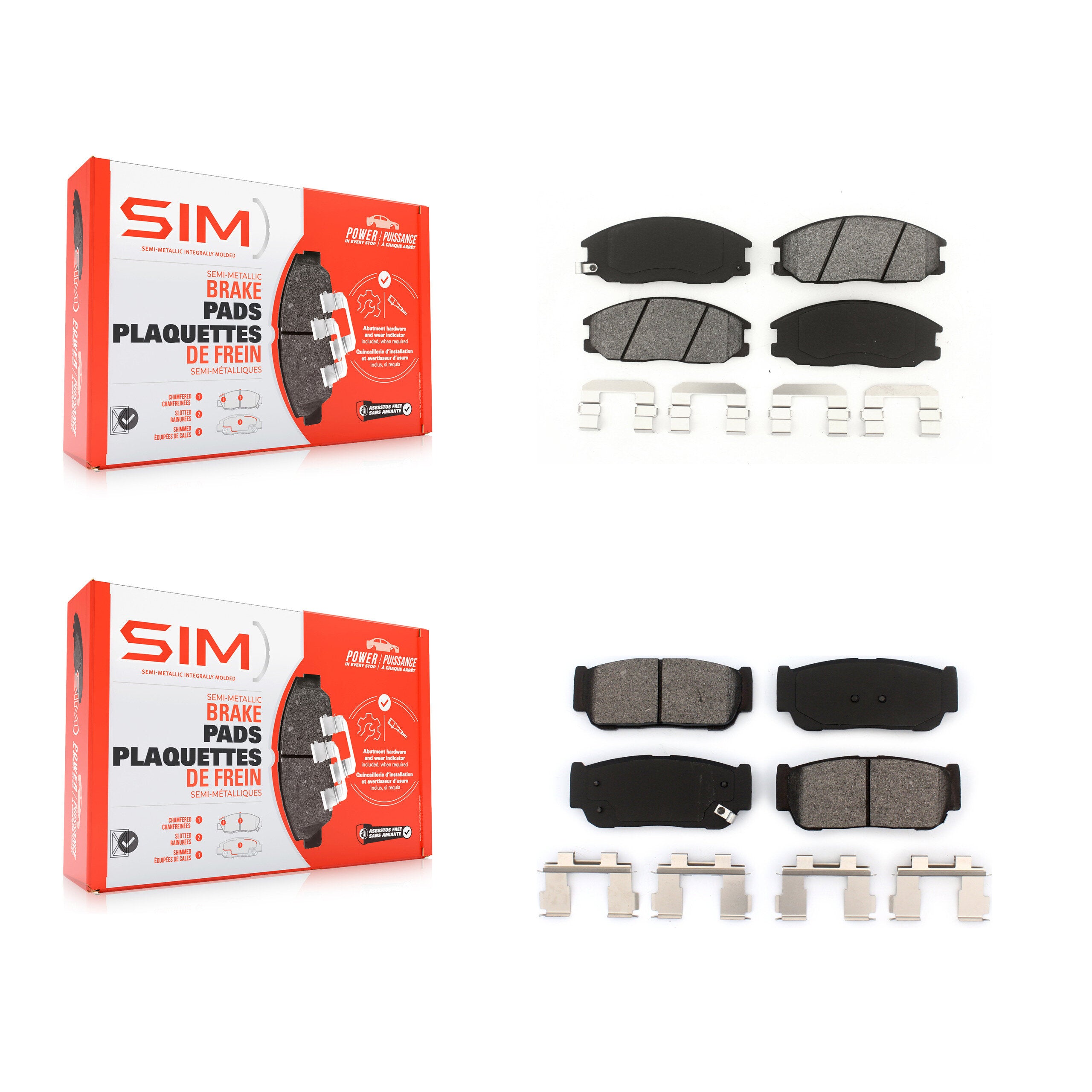 SIM KSM-100380 Disc Brake Pad for 2003-2009 Kia Sorento - Front and Rear