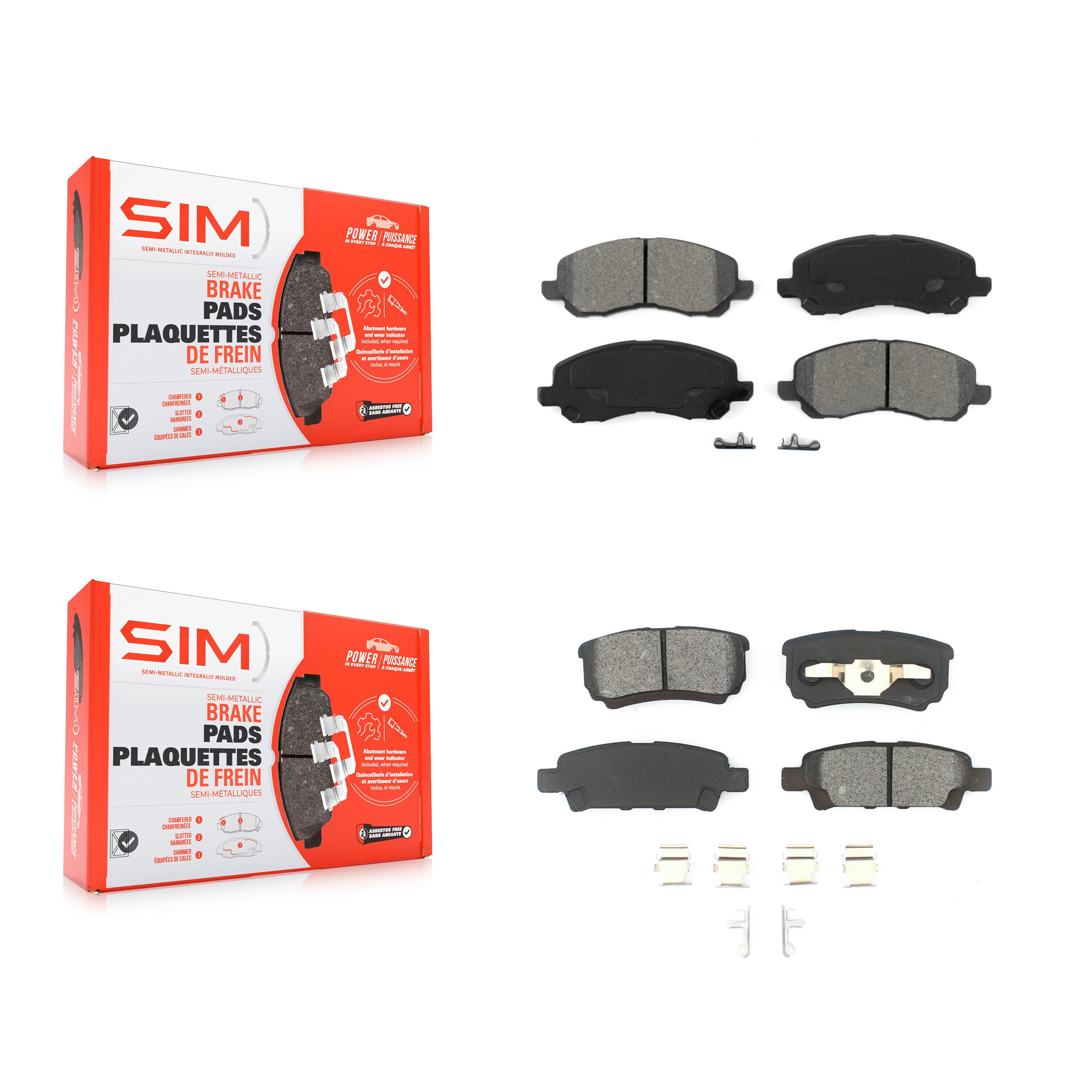 SIM KSM-100381 Disc Brake Pad for 2004-2017 Mitsubishi Lancer, Chrysler 200 and More - Front and Rear