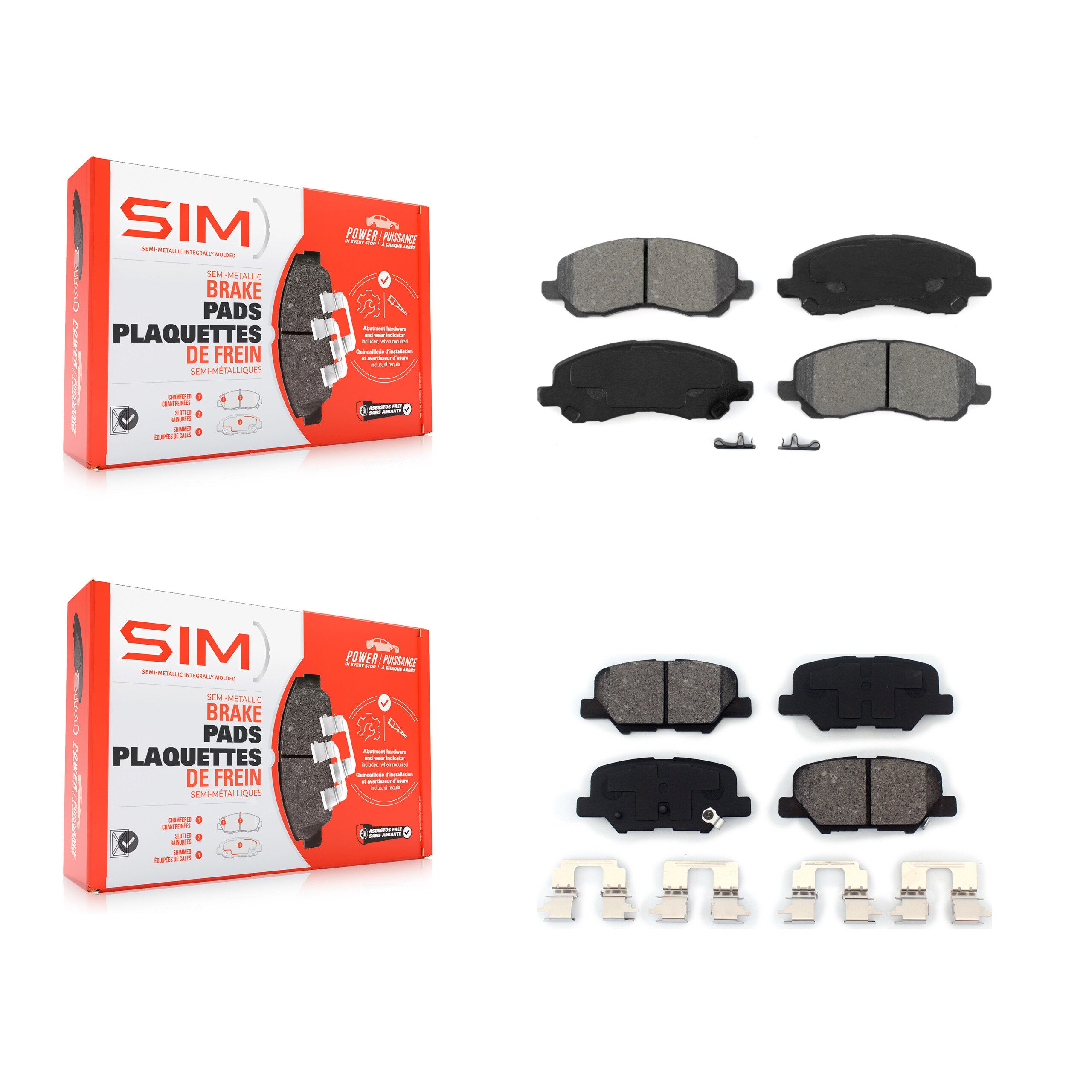 SIM KSM-100382 Disc Brake Pad for 2013-2024 Mitsubishi Outlander, Mitsubishi Outlander Sport, Mitsubishi RVR - Front and Rear