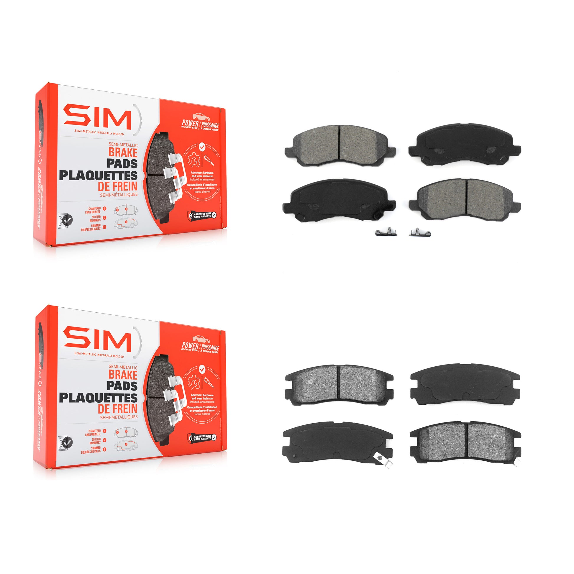 SIM KSM-100383 Disc Brake Pad for 2001-2012 Mitsubishi Galant, Mitsubishi Eclipse and More - Front and Rear