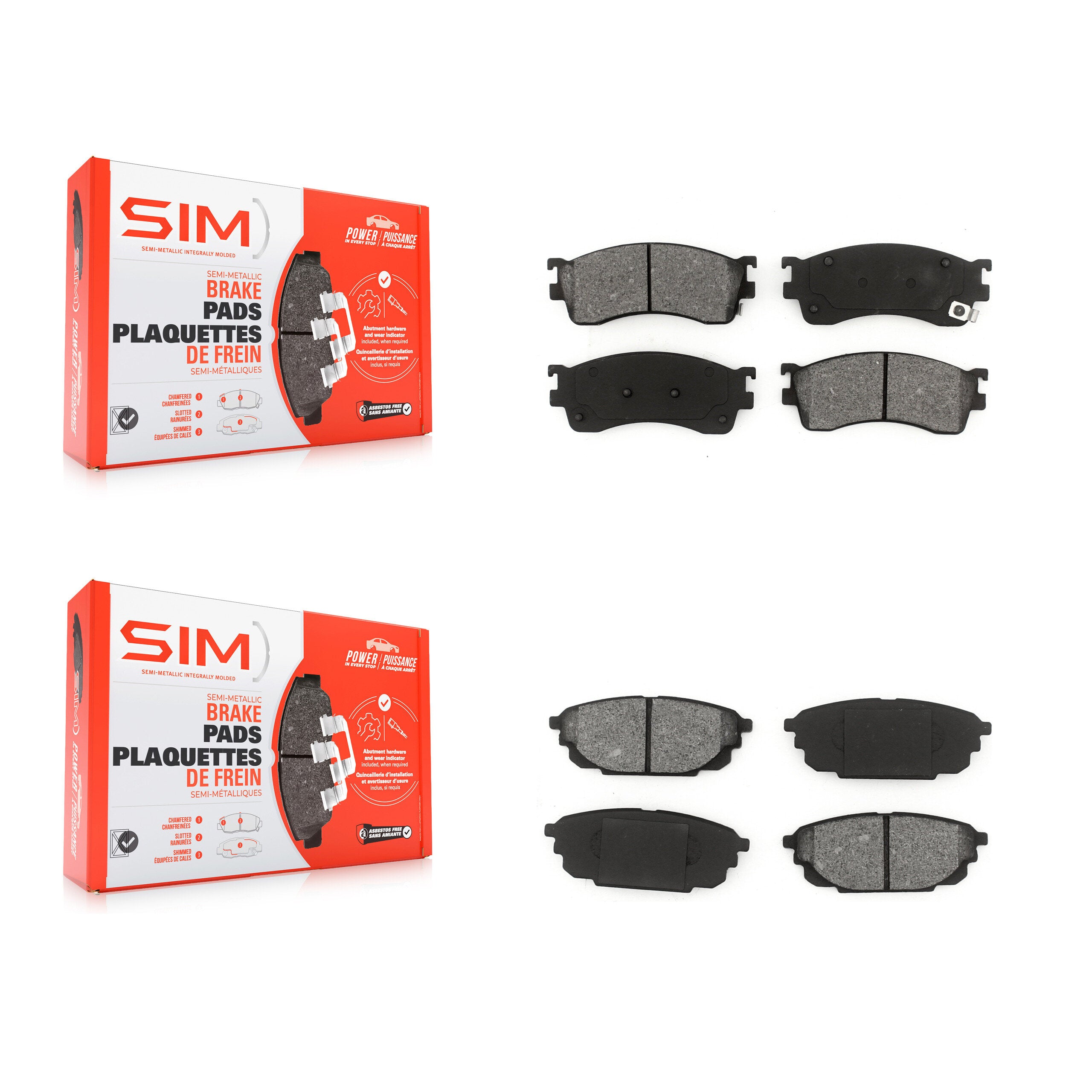SIM KSM-100395 Disc Brake Pad for 2001-2003 Mazda Protege, Mazda Protege5 - Front and Rear