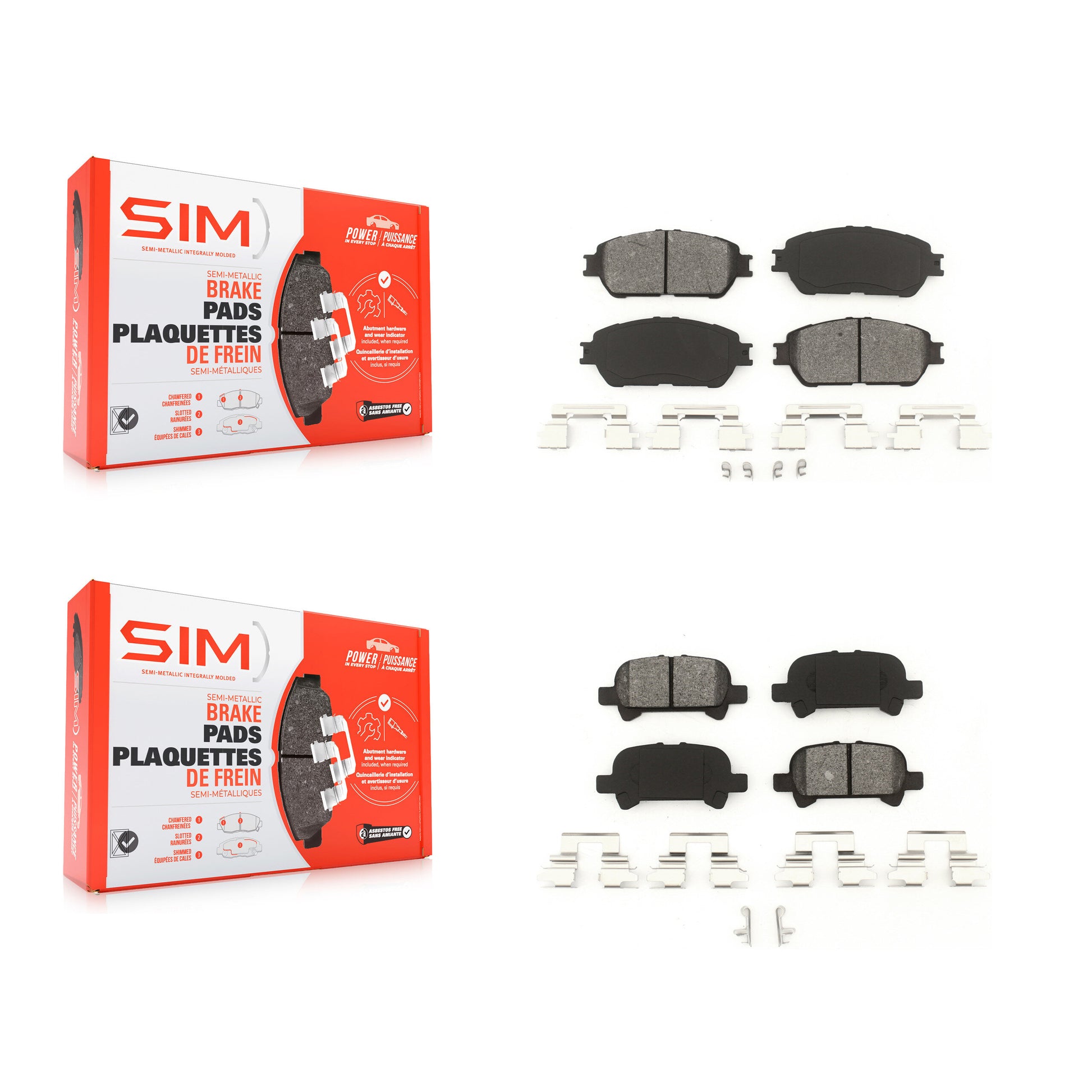 SIM KSM-100397 Disc Brake Pad for 2004-2008 Toyota Avalon, Toyota Camry, Toyota Solara - Front and Rear