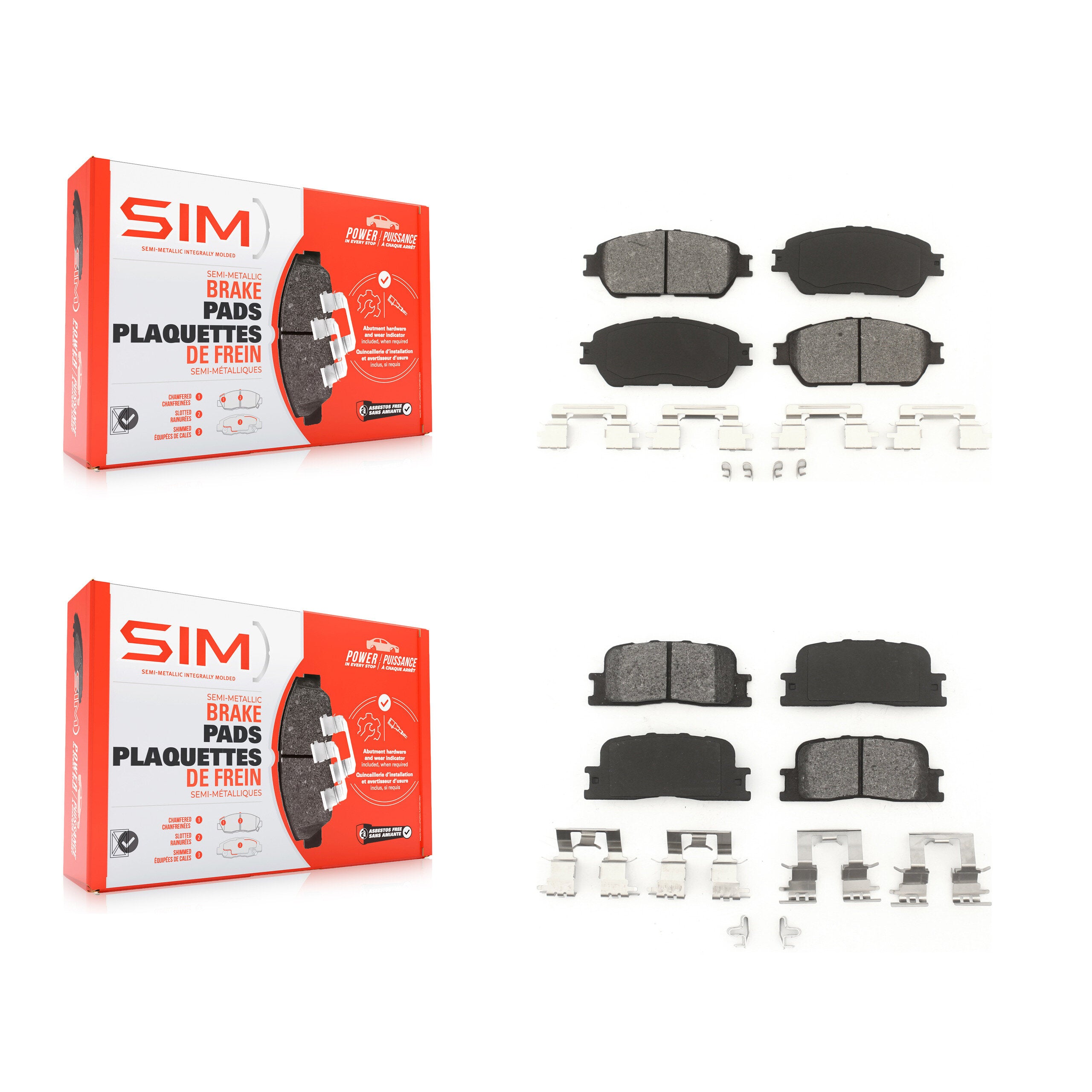SIM KSM-100398 Disc Brake Pad for 2002-2006 Toyota Camry, Lexus ES330, Lexus ES300 - Front and Rear