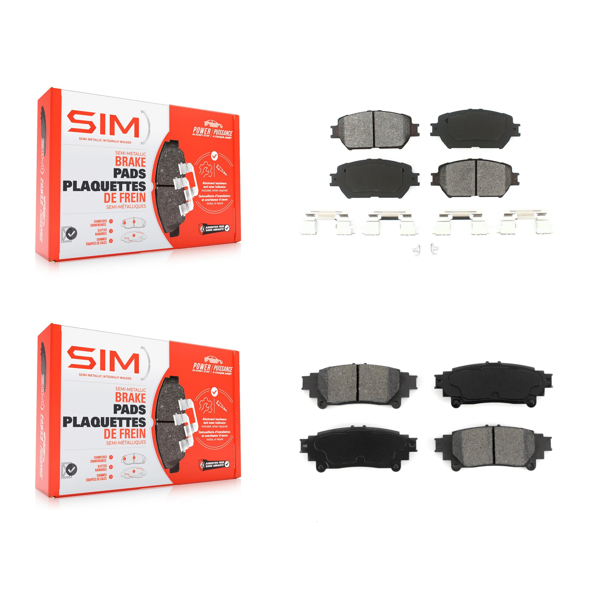 SIM KSM-100401 Disc Brake Pad for 2014 Lexus IS250 - Front and Rear