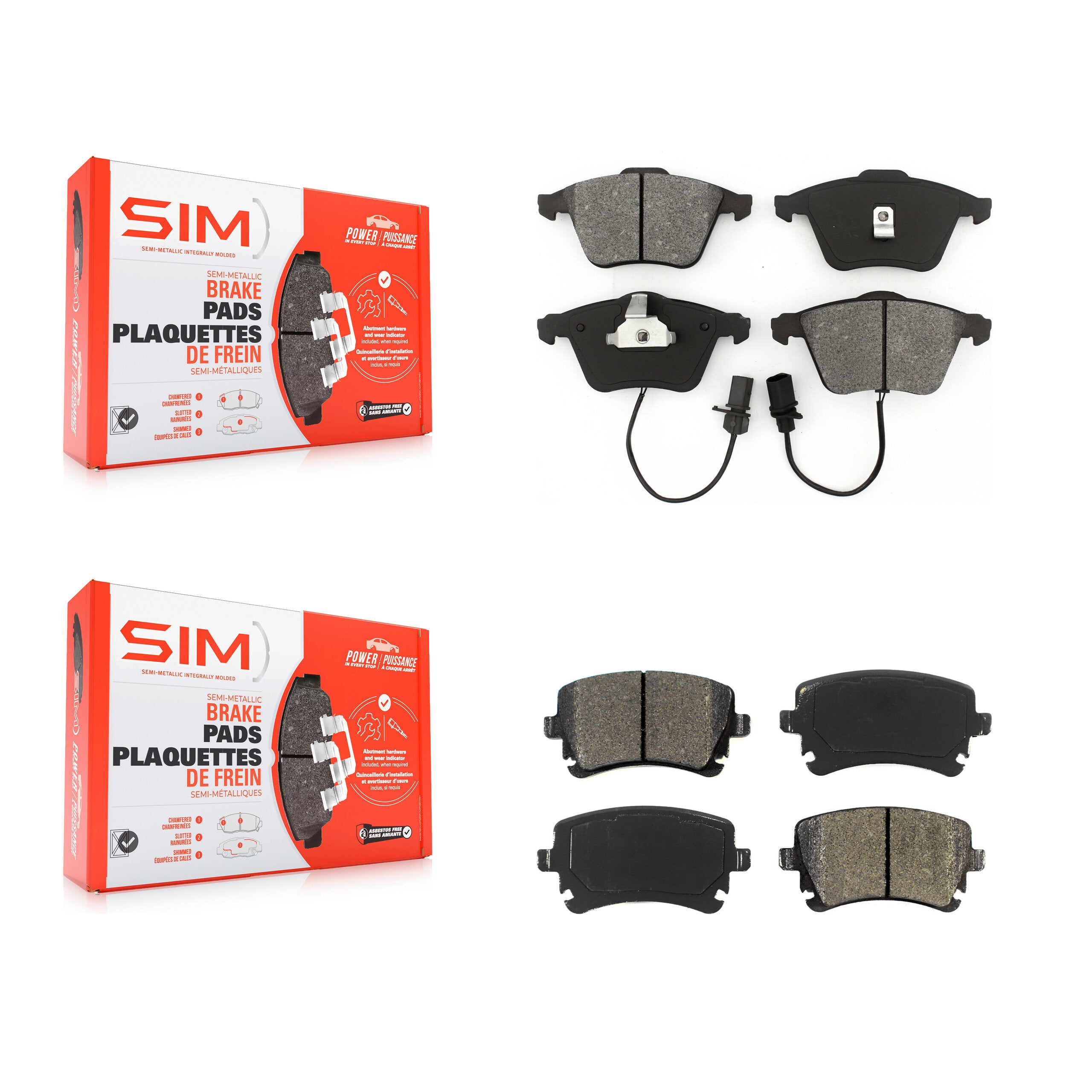 SIM KSM-100410 Disc Brake Pad for 2003-2004 Audi RS6 - Front and Rear