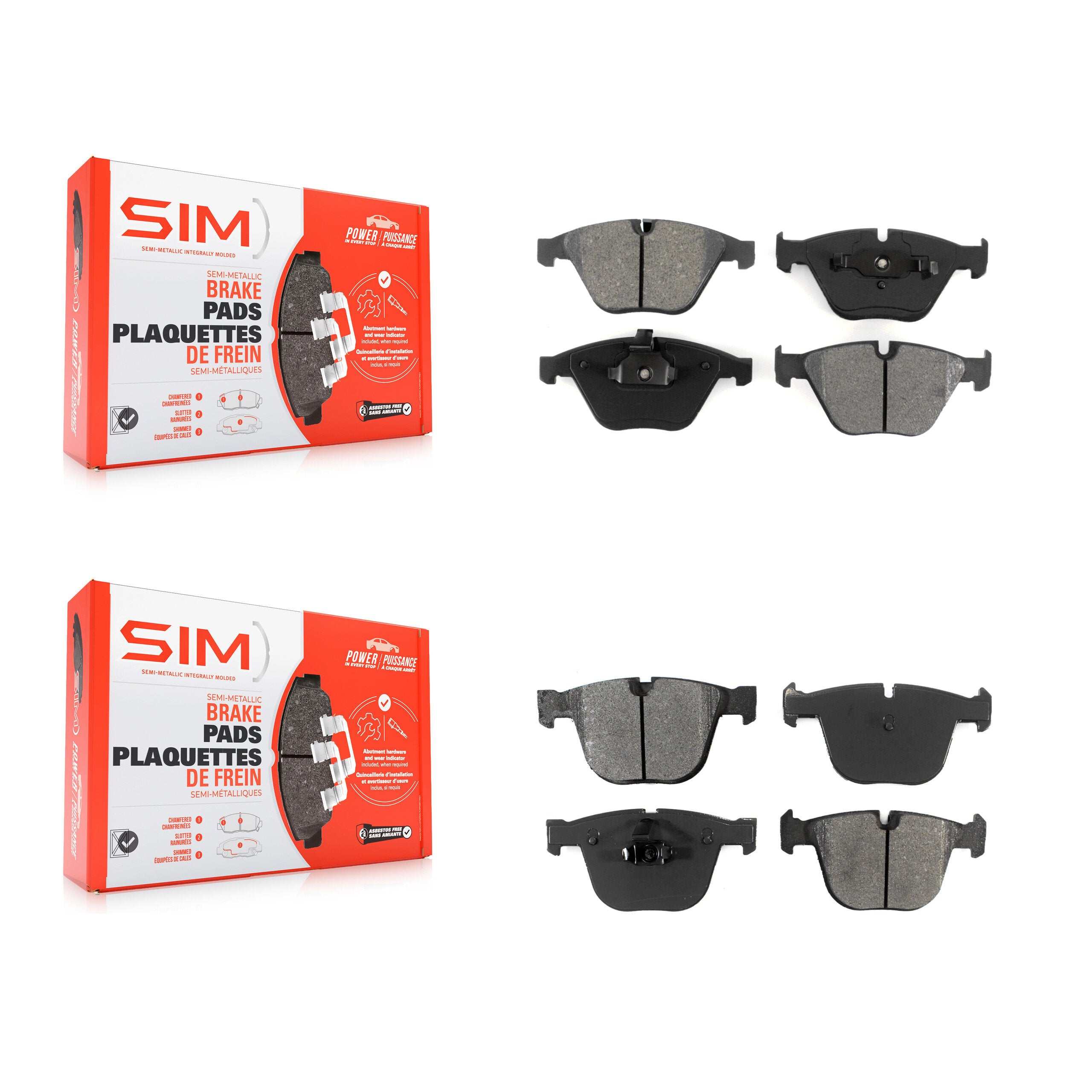 SIM KSM-100417 Disc Brake Pad for 2002-2013 BMW 1 Series M, BMW 535i and More - Front and Rear
