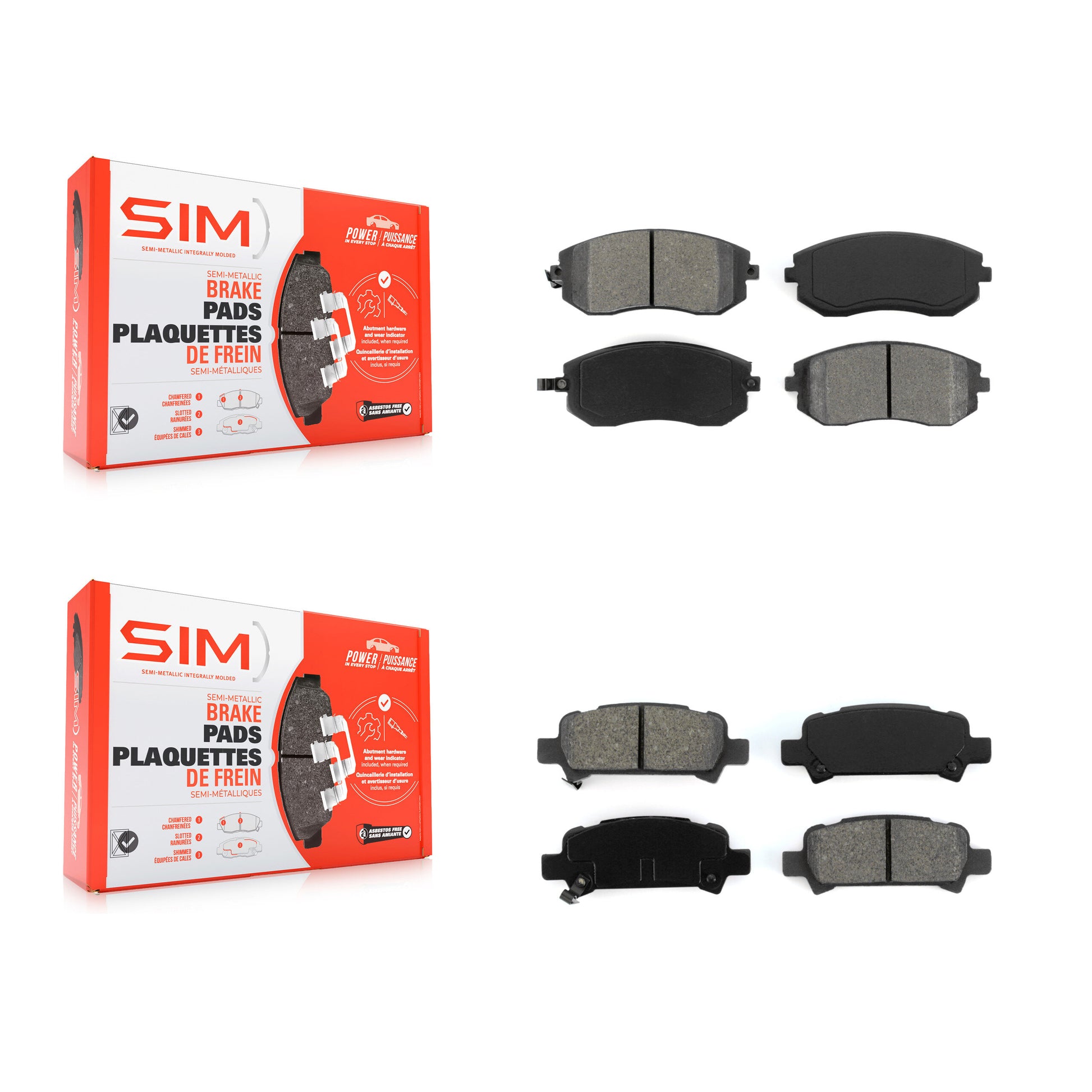 SIM KSM-100425 Disc Brake Pad for 2002-2006 Subaru Baja, Subaru Forester and More - Front and Rear