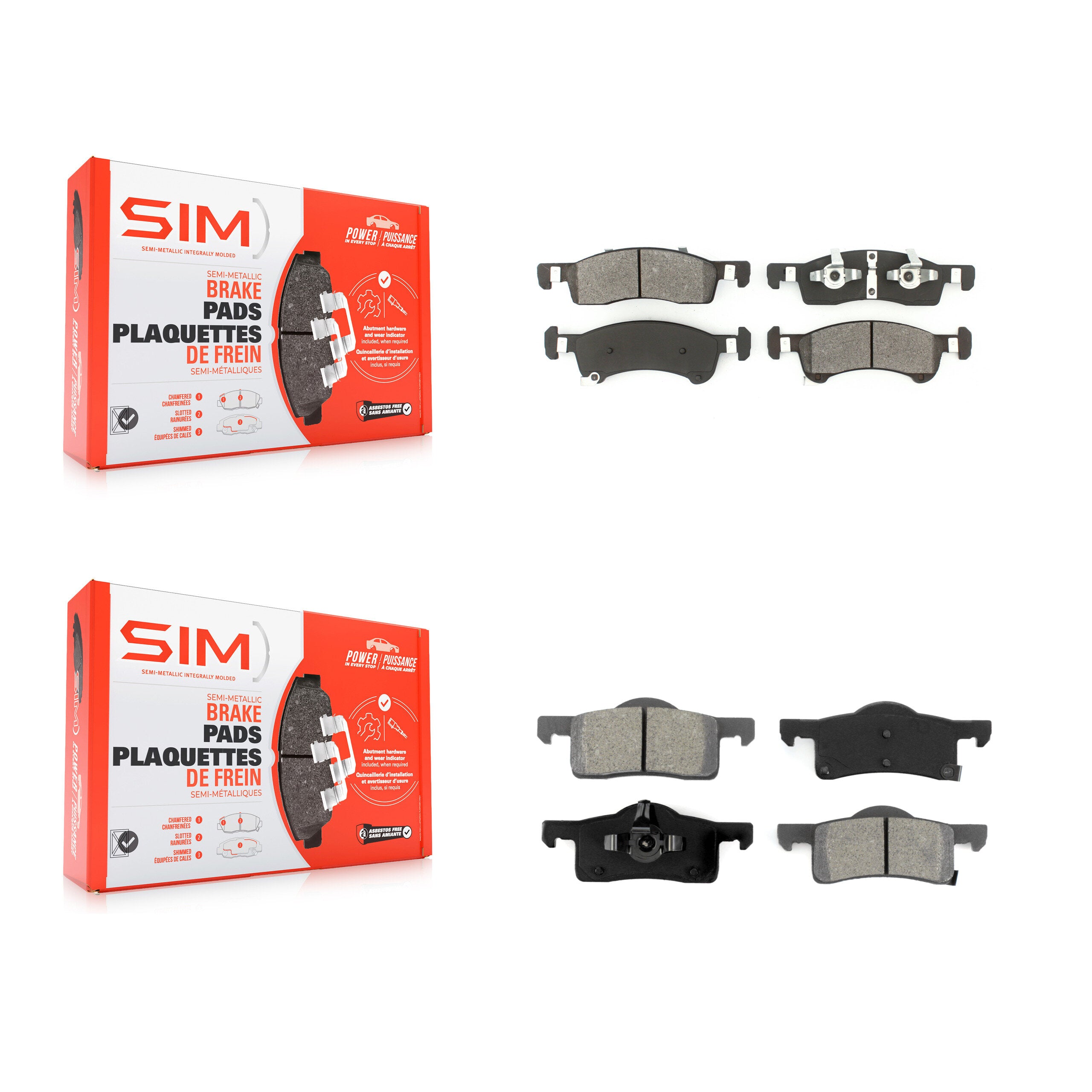 SIM KSM-100428 Disc Brake Pad for 2002-2006 Ford Expedition, Lincoln Navigator - Front and Rear