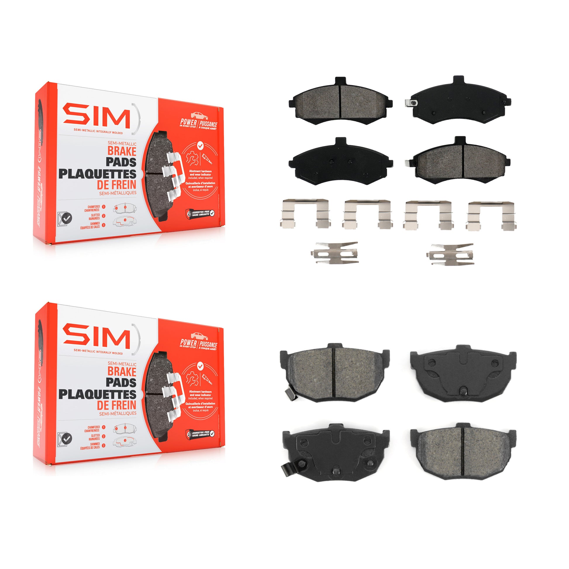 SIM KSM-100431 Disc Brake Pad for 2002-2005 Hyundai Elantra - Front and Rear