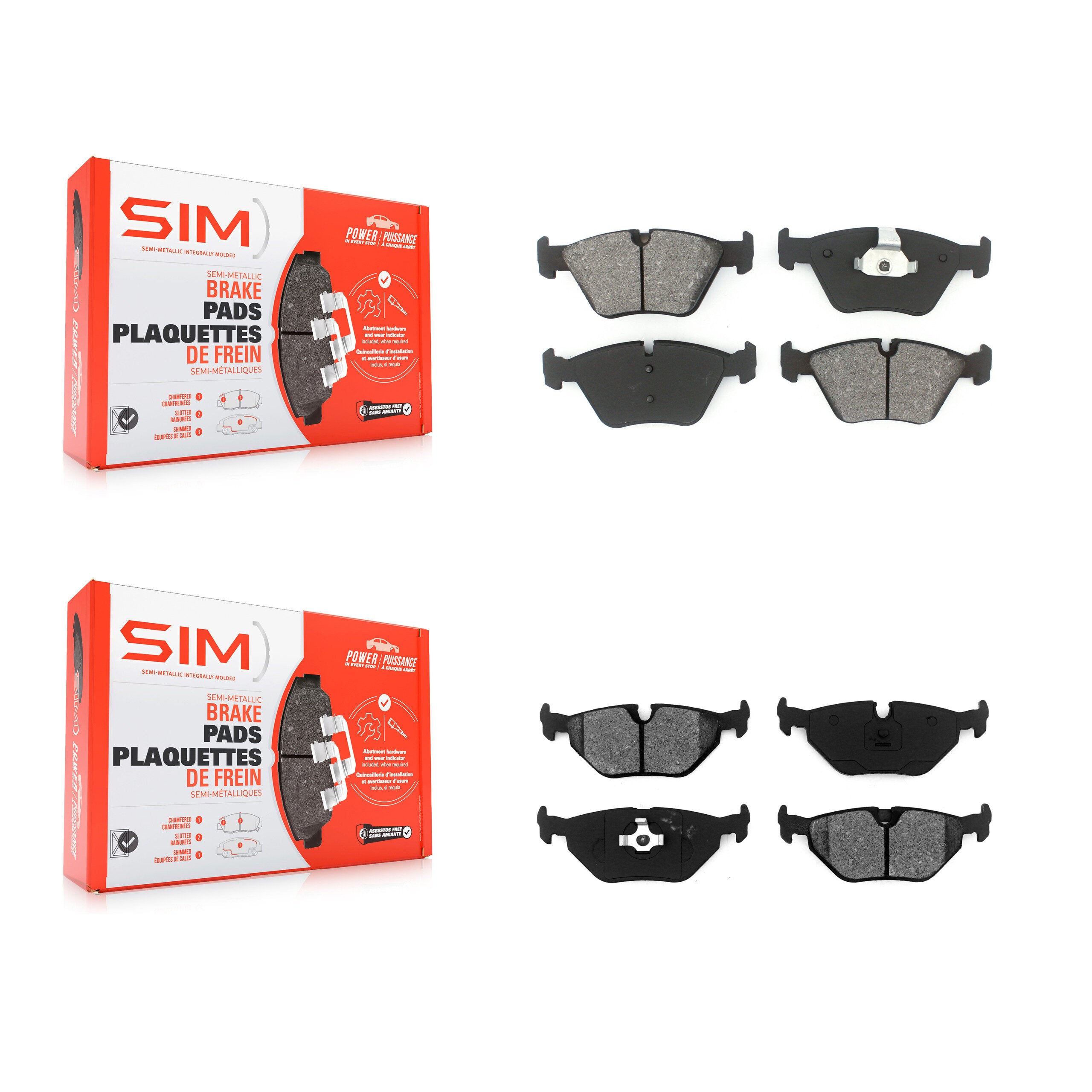 SIM KSM-100433 Disc Brake Pad for 2008 BMW Z4 - Front and Rear