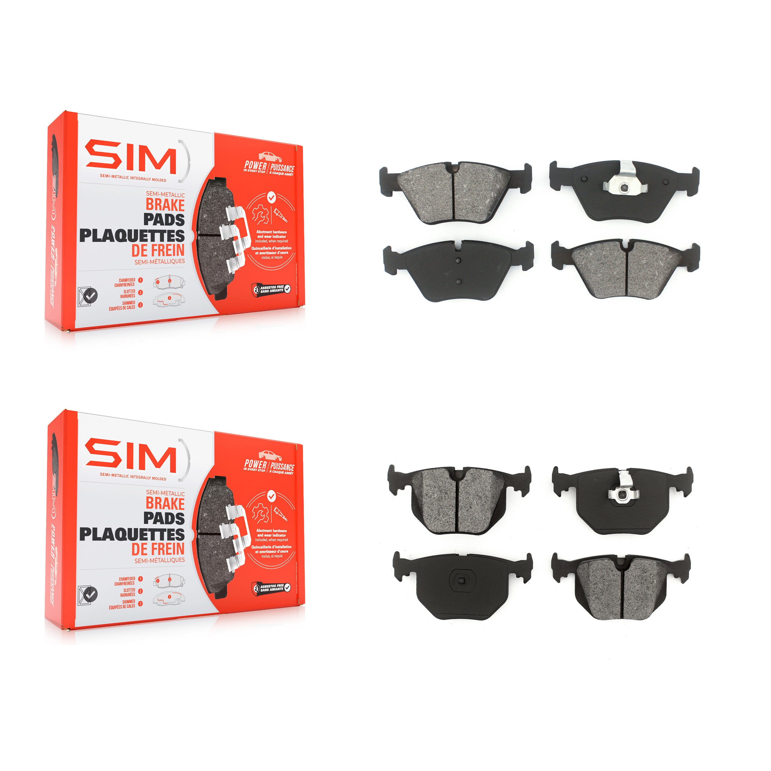 SIM KSM-100434 Disc Brake Pad for 2001-2010 BMW Z4, BMW M3 and More - Front and Rear