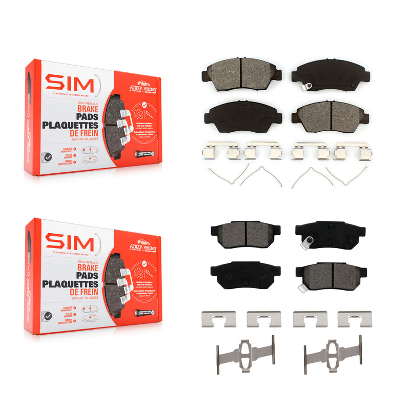 SIM KSM-100436 Disc Brake Pad for 1993-2014 Honda Fit, Honda Civic del Sol, Honda Civic - Front and Rear
