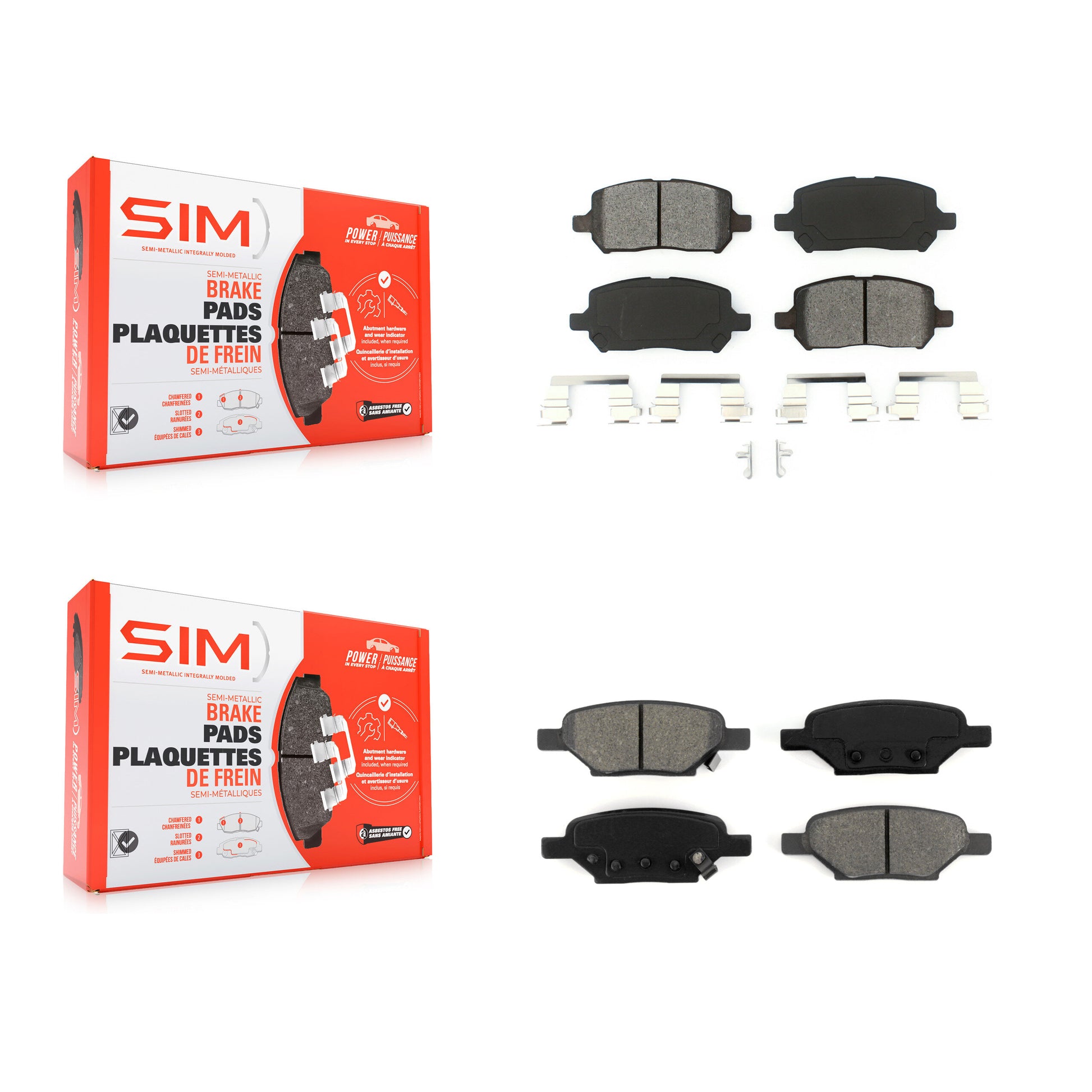 SIM KSM-100438 Disc Brake Pad for 2006-2010 Pontiac G5, Pontiac Pursuit - Front and Rear