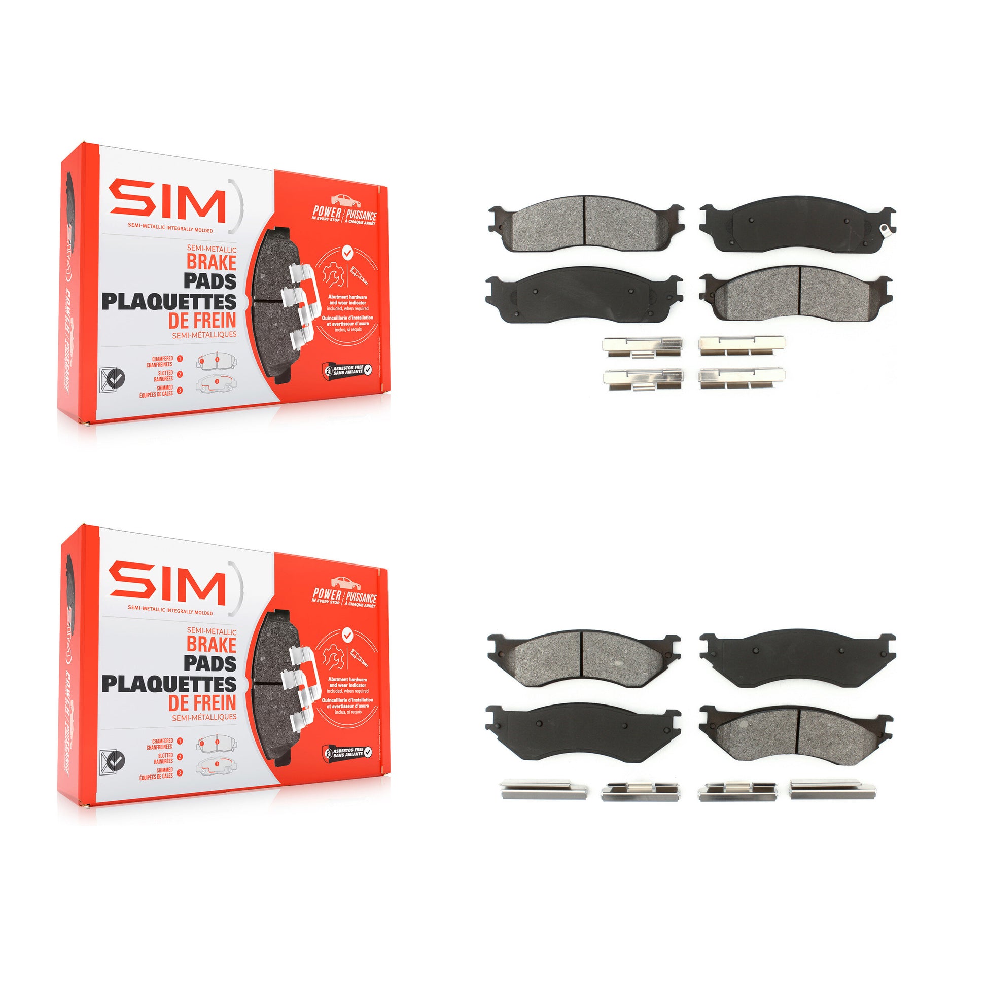 SIM KSM-100442 Disc Brake Pad for 2003-2008 Dodge Ram 1500, Dodge Ram 2500, Dodge Ram 3500 - Front and Rear