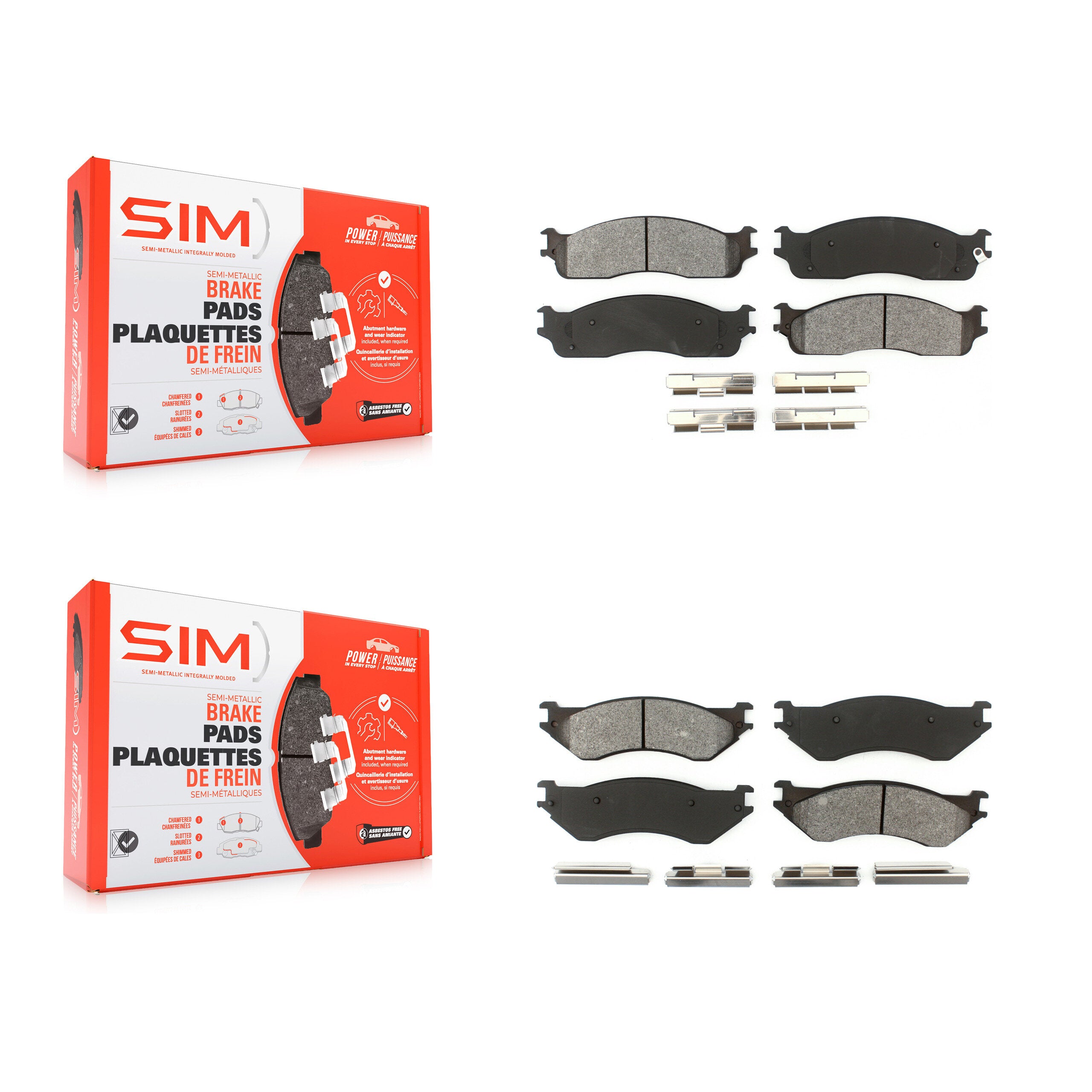 SIM KSM-100442 Disc Brake Pad for 2003-2008 Dodge Ram 1500, Dodge Ram 2500, Dodge Ram 3500 - Front and Rear