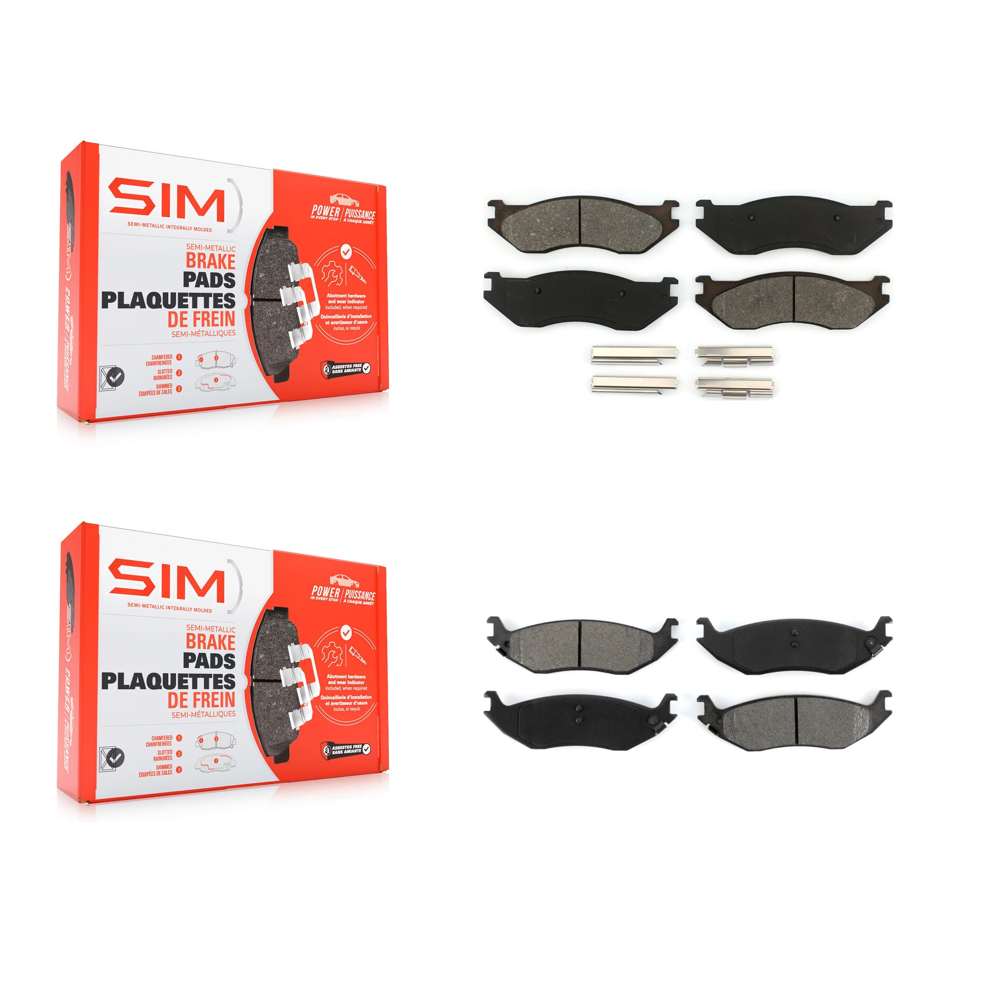SIM KSM-100443 Disc Brake Pad for 2002-2004 Dodge Ram 1500 - Front and Rear