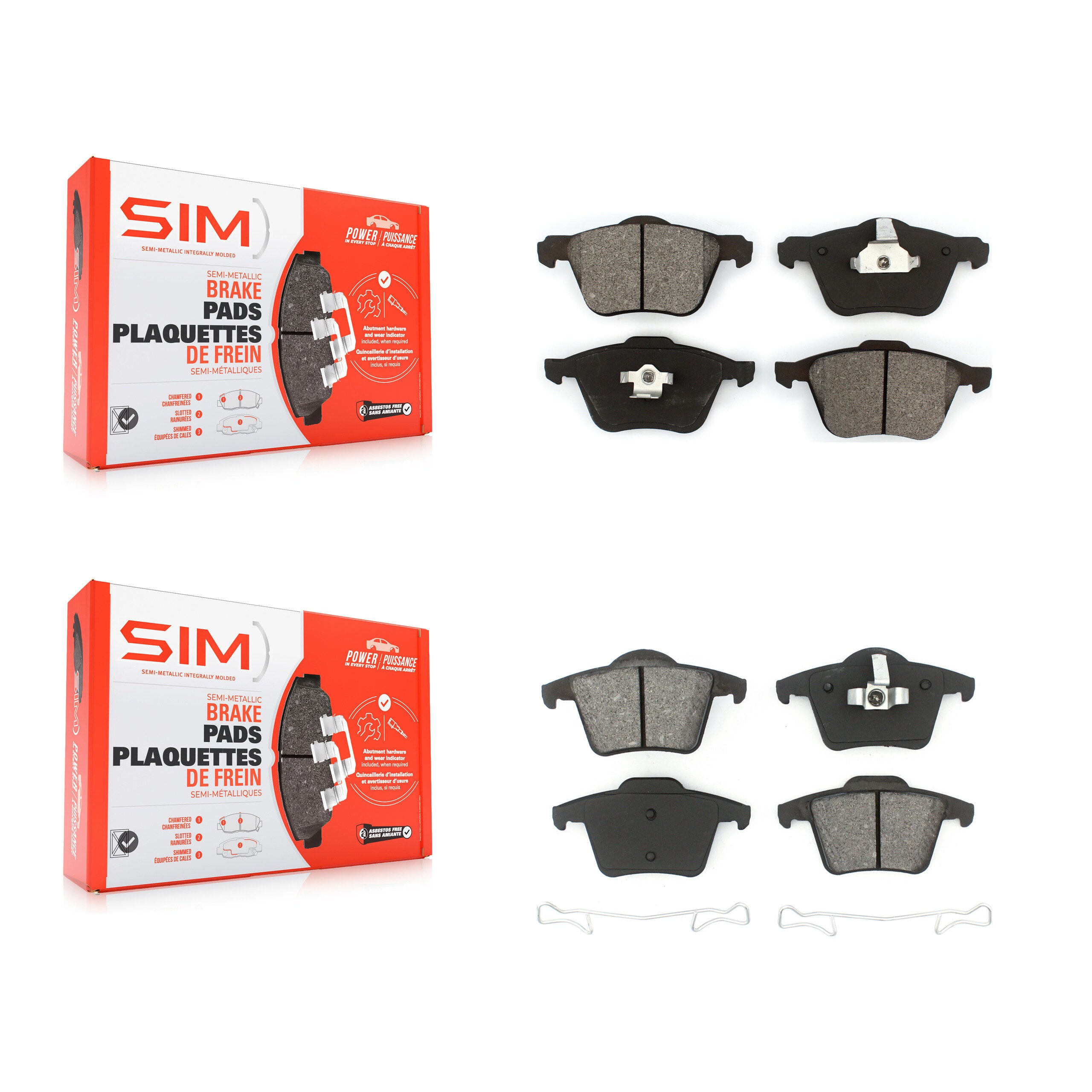 SIM KSM-100448 Disc Brake Pad for 2003-2014 Volvo XC90 - Front and Rear