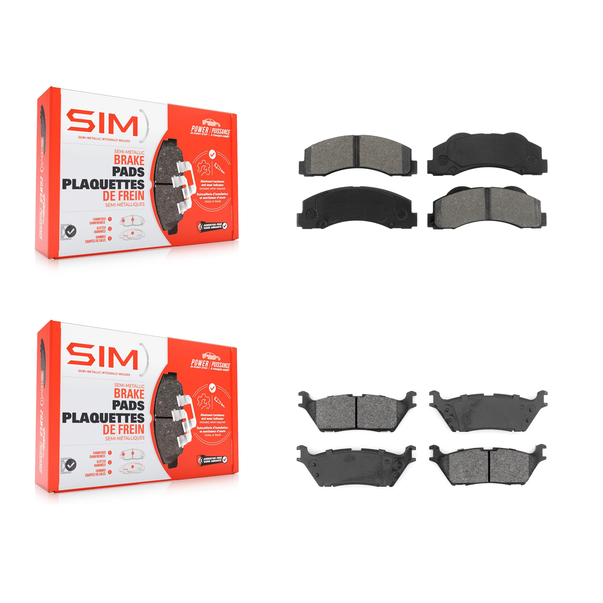 SIM KSM-100454 Disc Brake Pad for 2015-2017 Ford F-150 - Front and Rear