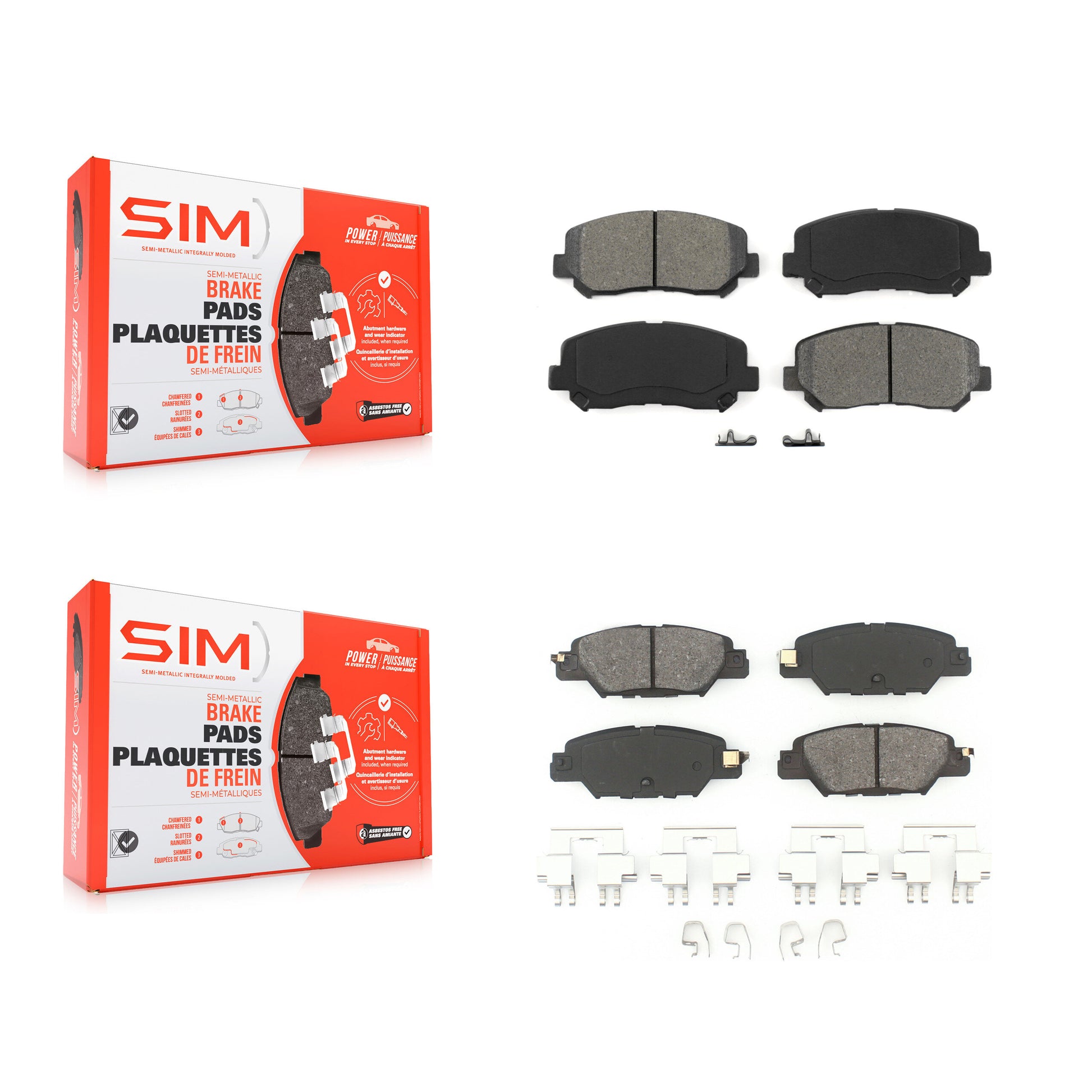 SIM KSM-100459 Disc Brake Pad for 2016-2024 Mazda CX-5 - Front and Rear