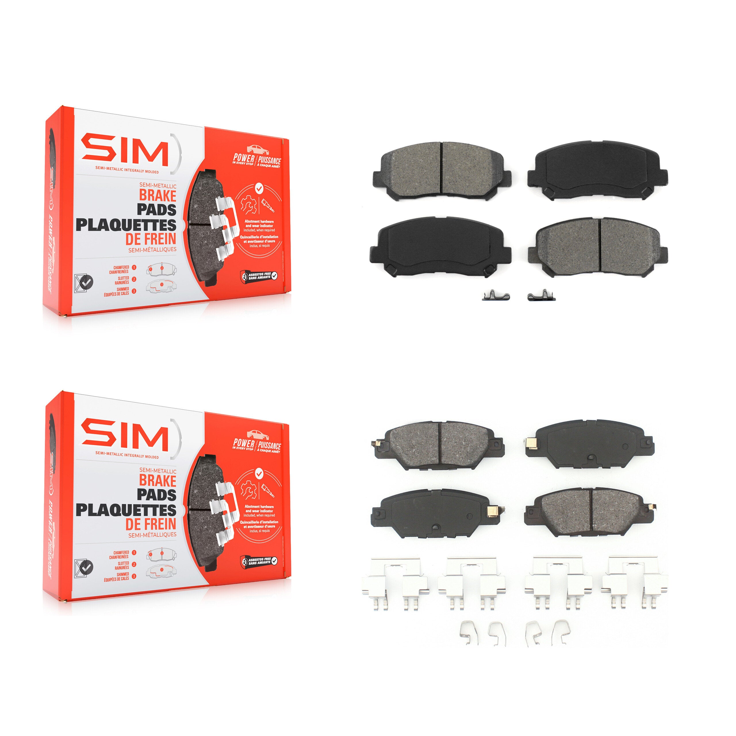 SIM KSM-100459 Disc Brake Pad for 2016-2024 Mazda CX-5 - Front and Rear