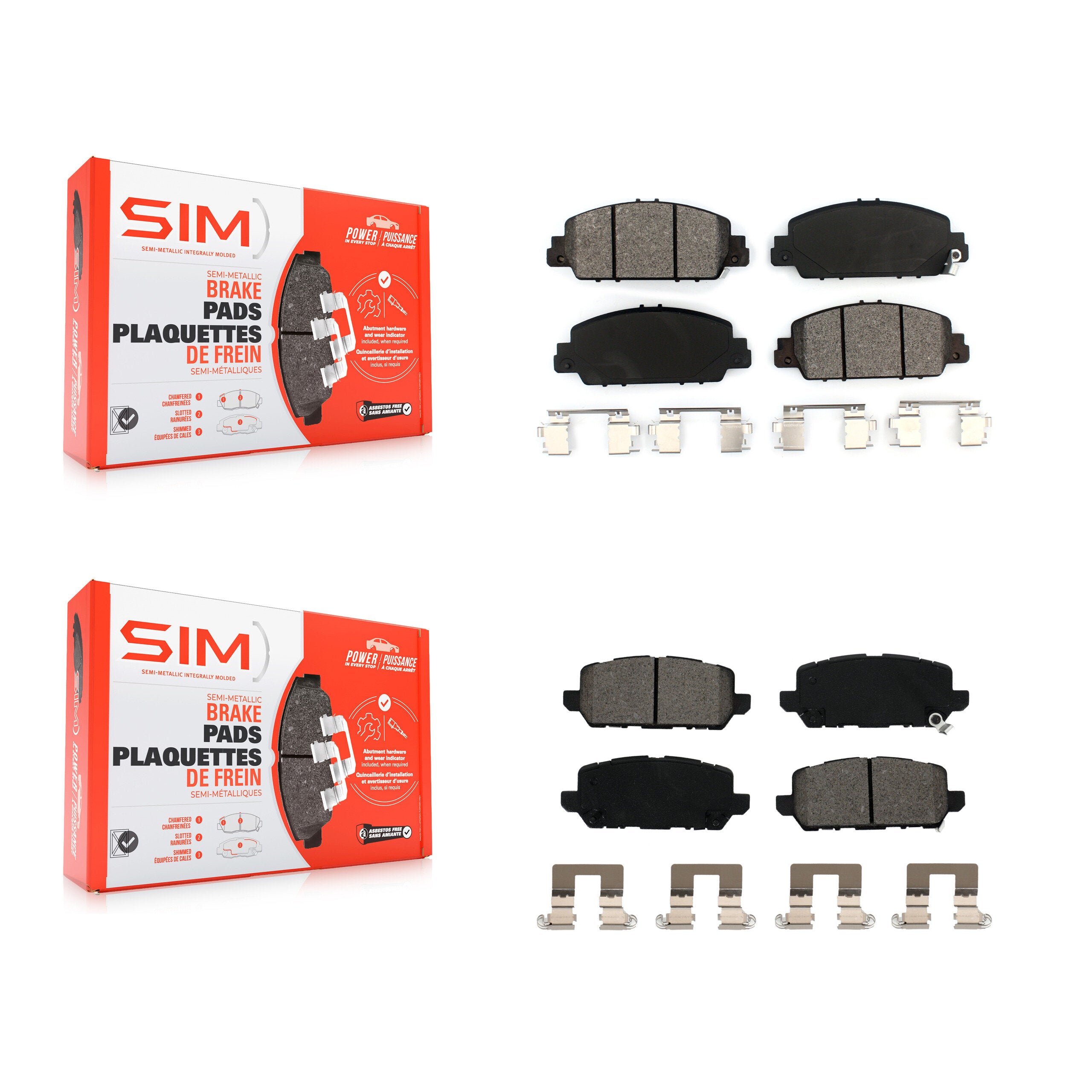 SIM KSM-100461 Disc Brake Pad for 2016-2022 Honda HR-V - Front and Rear