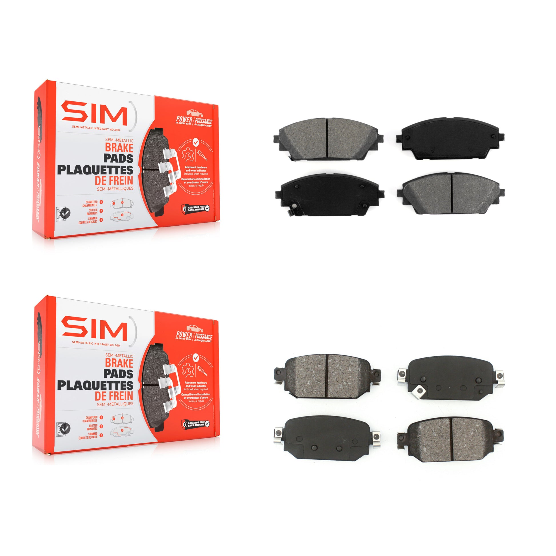 SIM KSM-100464 Disc Brake Pad for 2019-2022 Mazda CX-3 - Front and Rear