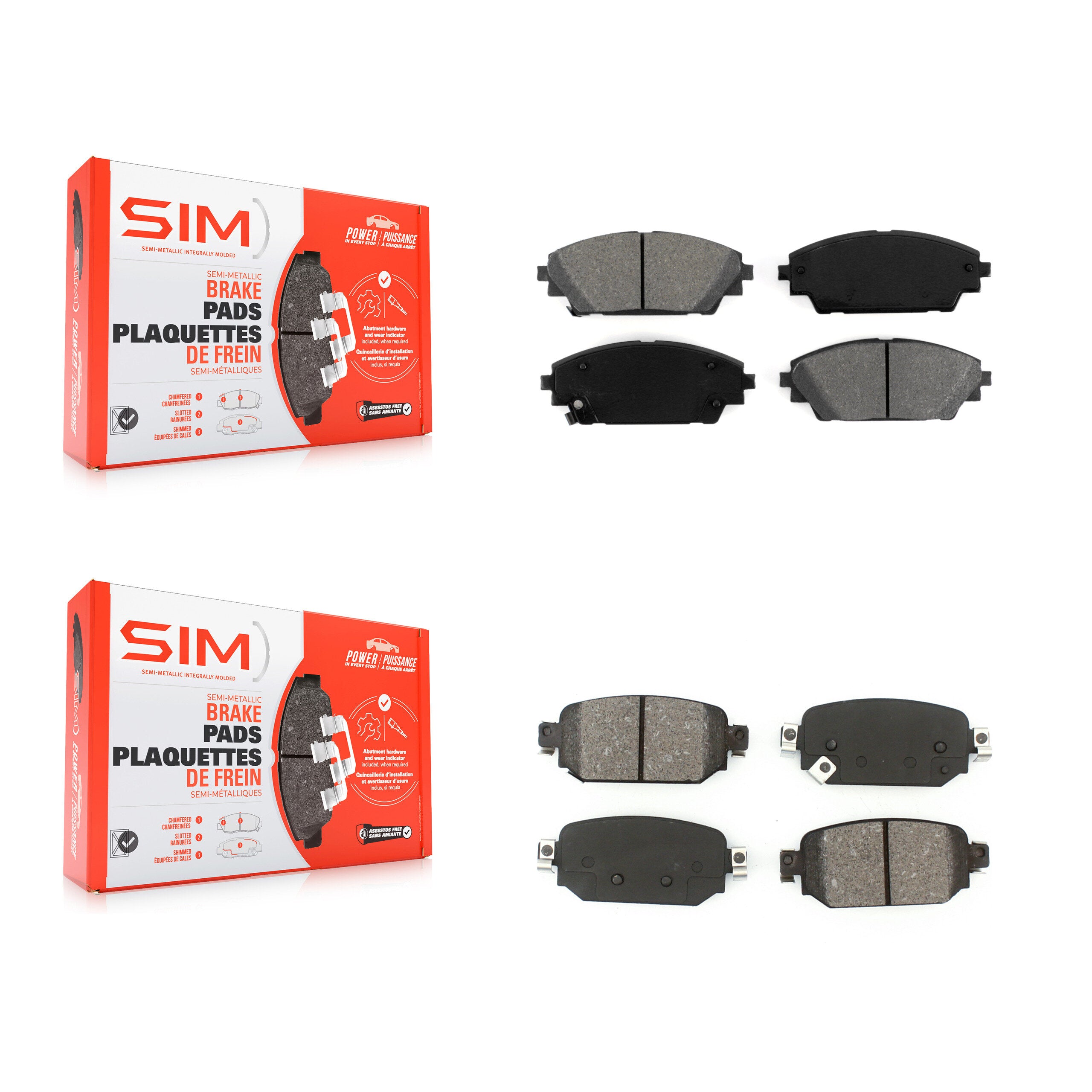 SIM KSM-100464 Disc Brake Pad for 2019-2022 Mazda CX-3 - Front and Rear