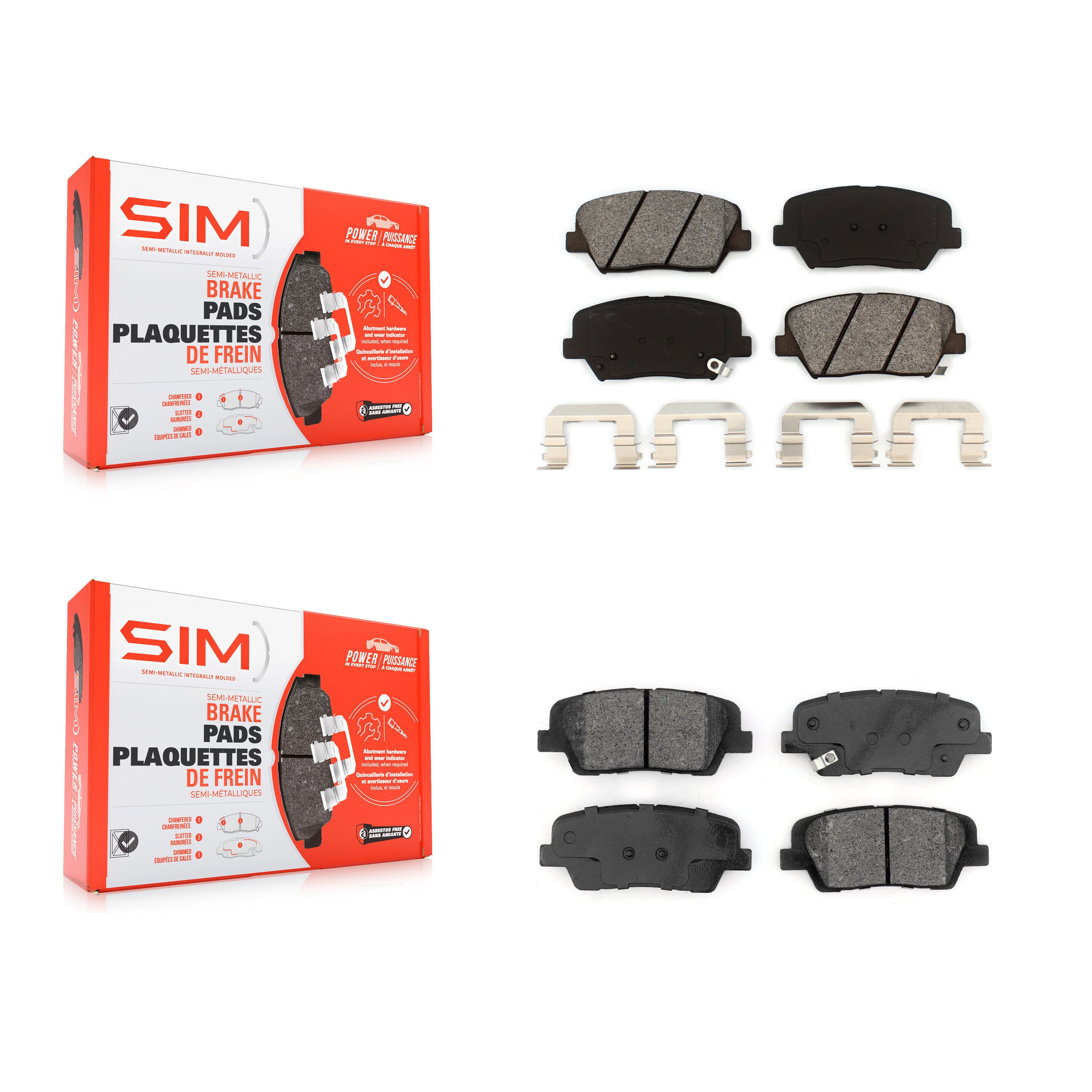 SIM KSM-100480 Disc Brake Pad for 2014-2015 Kia Sorento - Front and Rear