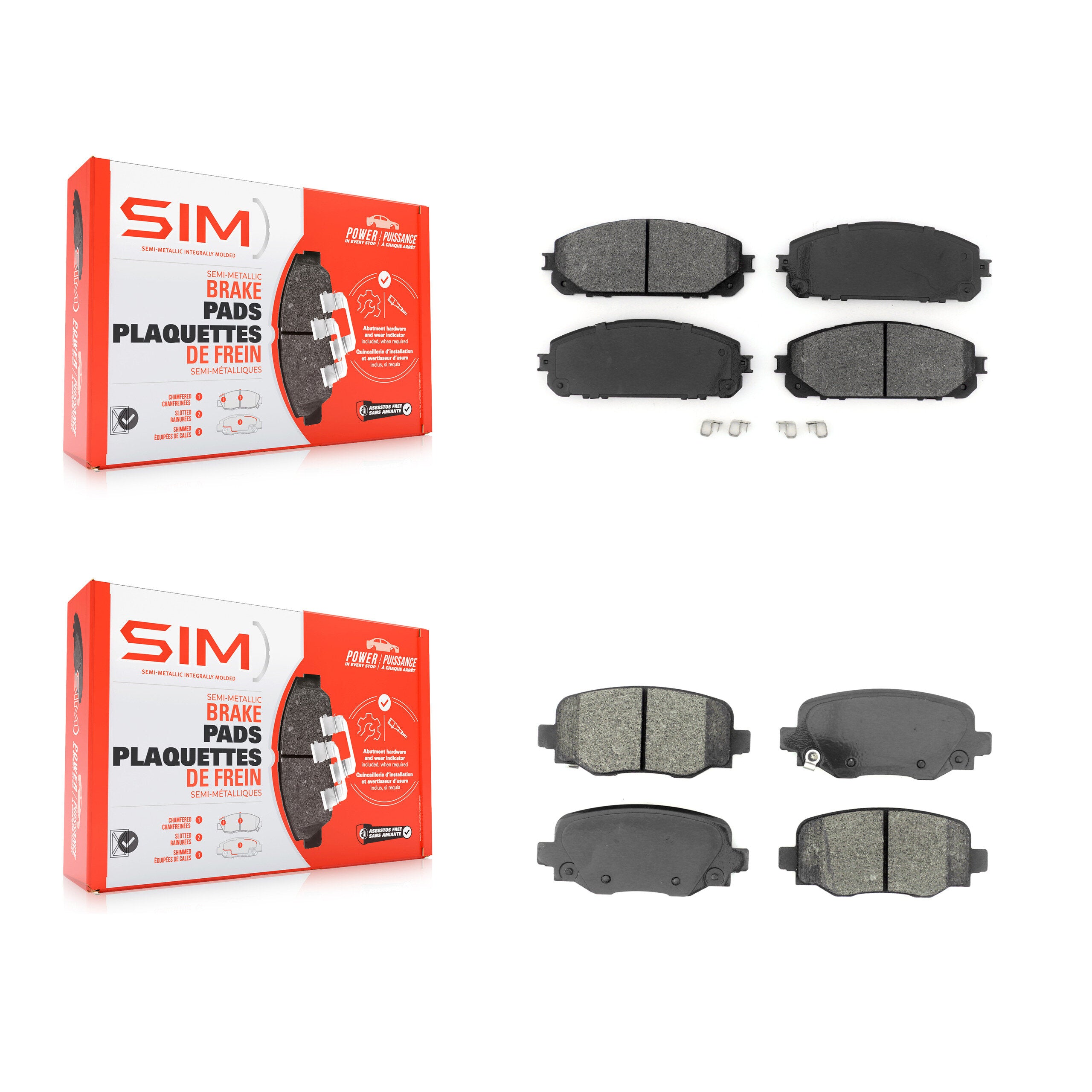 SIM KSM-100485 Disc Brake Pad for 2014-2022 Jeep Cherokee - Front and Rear