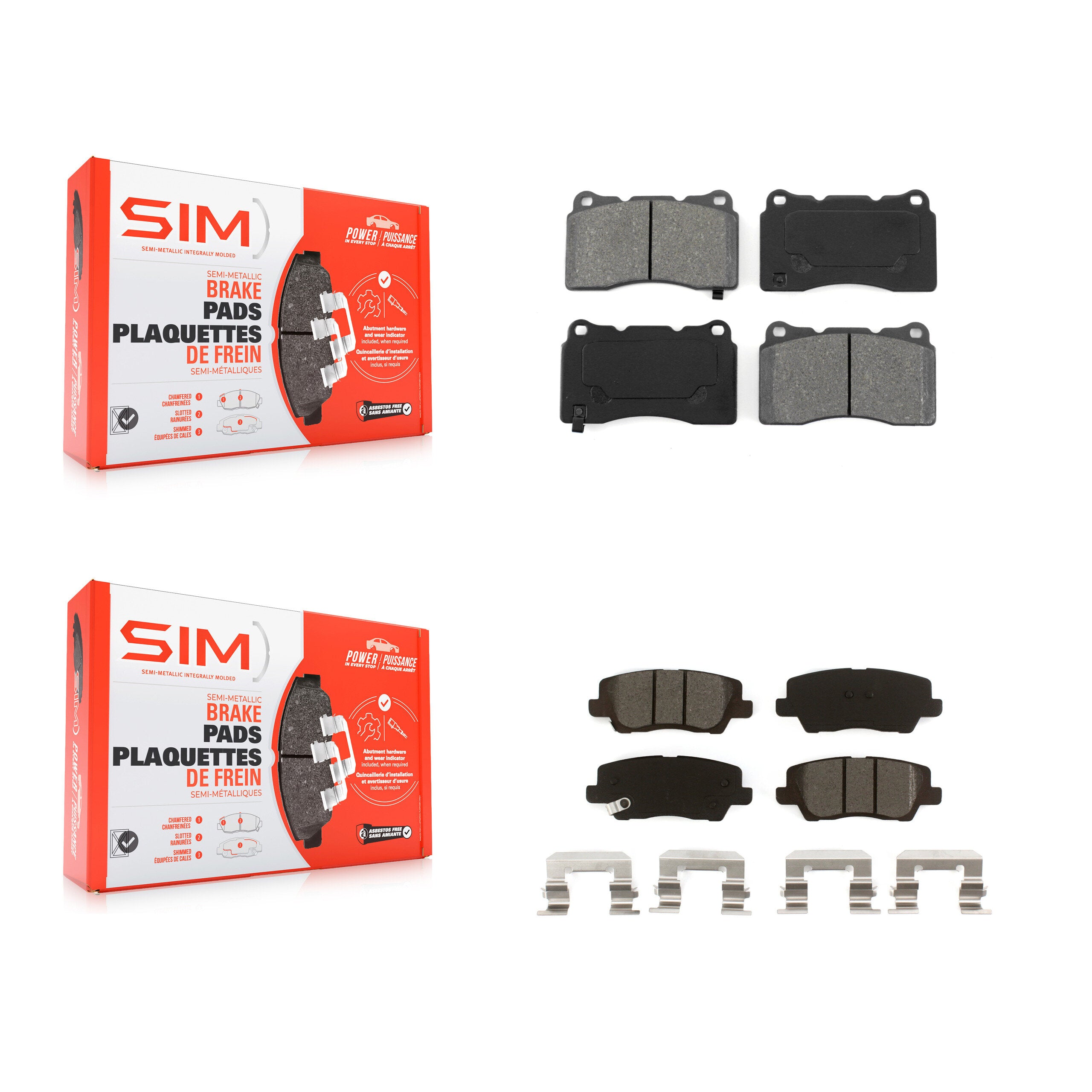 SIM KSM-100486 Disc Brake Pad for 2013-2016 Cadillac CTS, Cadillac ATS - Front and Rear