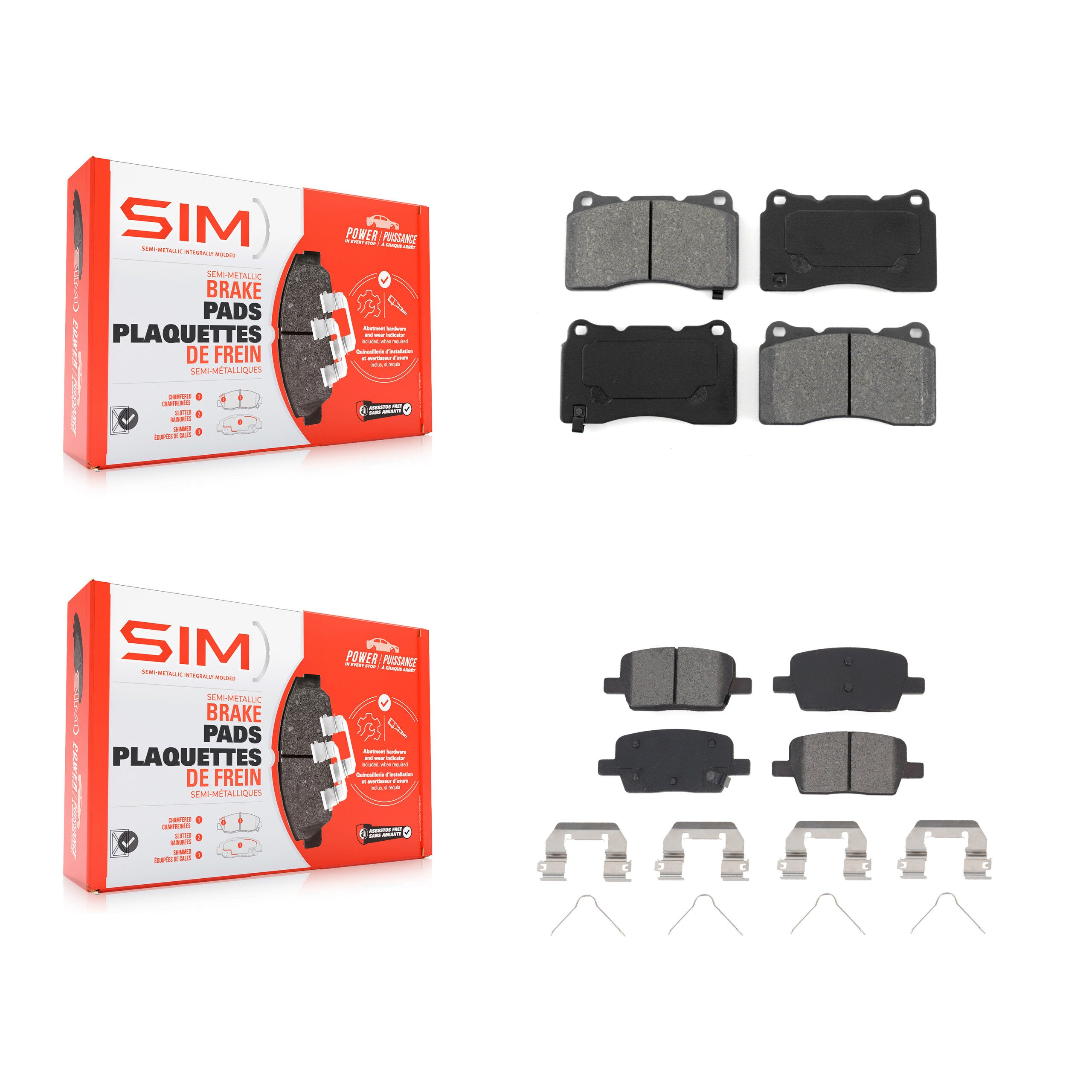 SIM KSM-100487 Disc Brake Pad for 2016-2022 Chevrolet Camaro, Cadillac CT6 - Front and Rear