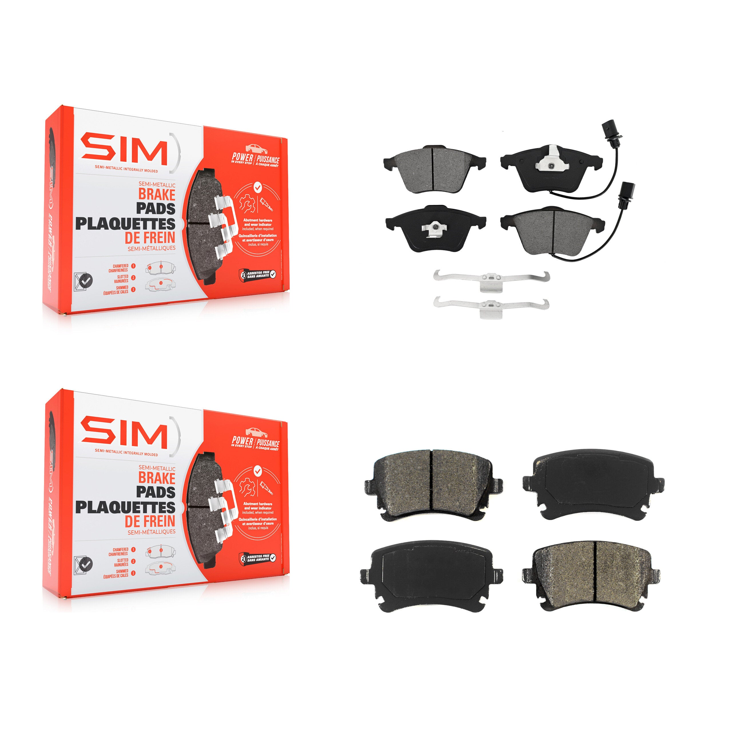 SIM KSM-100489 Disc Brake Pad for 2004-2011 Audi A6 Quattro, Audi S4 - Front and Rear