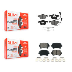 SIM KSM-100491 Disc Brake Pad for 2005-2015 Volkswagen Golf R, Audi TTS Quattro and More - Front and Rear