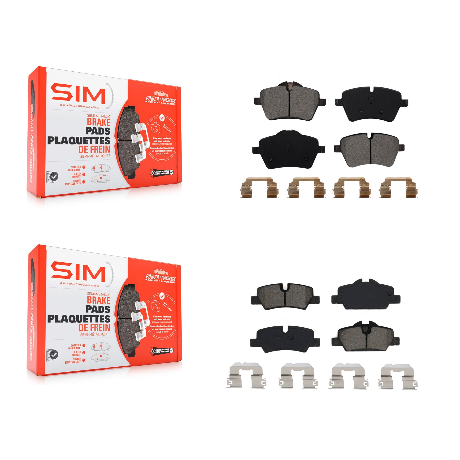 SIM KSM-100492 Disc Brake Pad for 2015-2016 Mini Cooper - Front and Rear