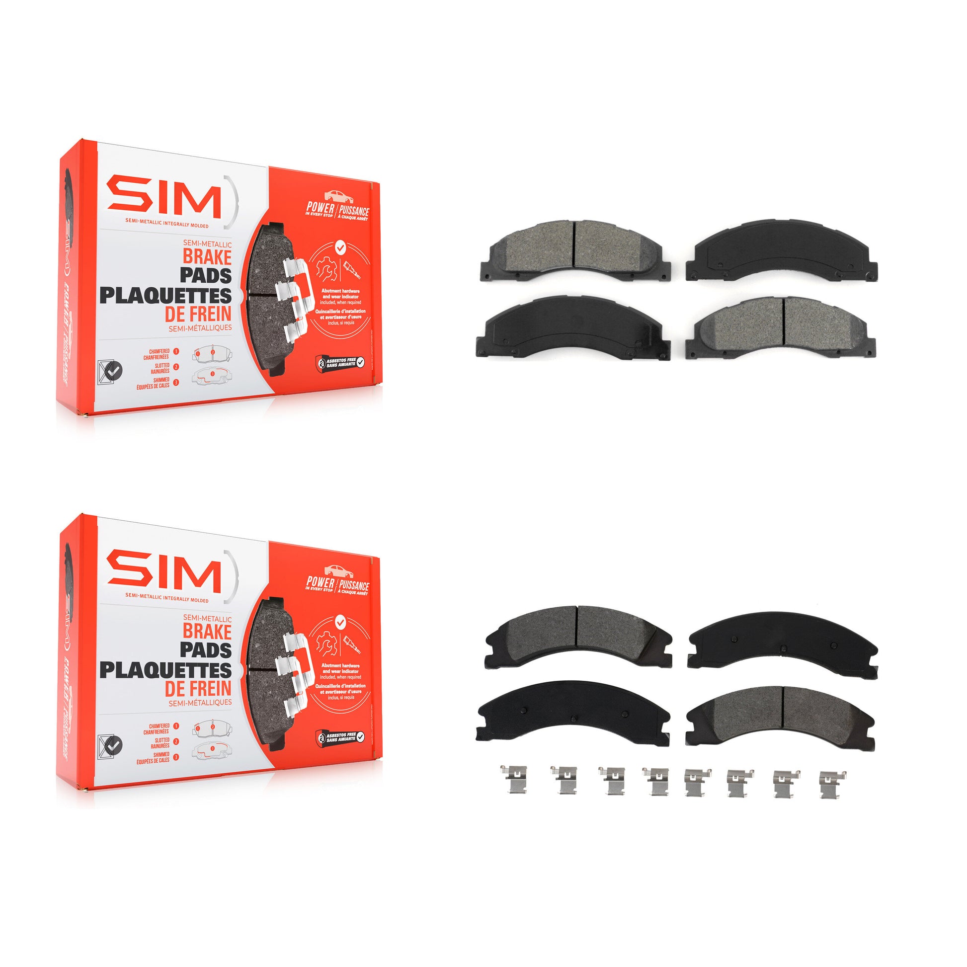 SIM KSM-100498 Disc Brake Pad for 2008-2023 Ford E-450 Super Duty - Front and Rear