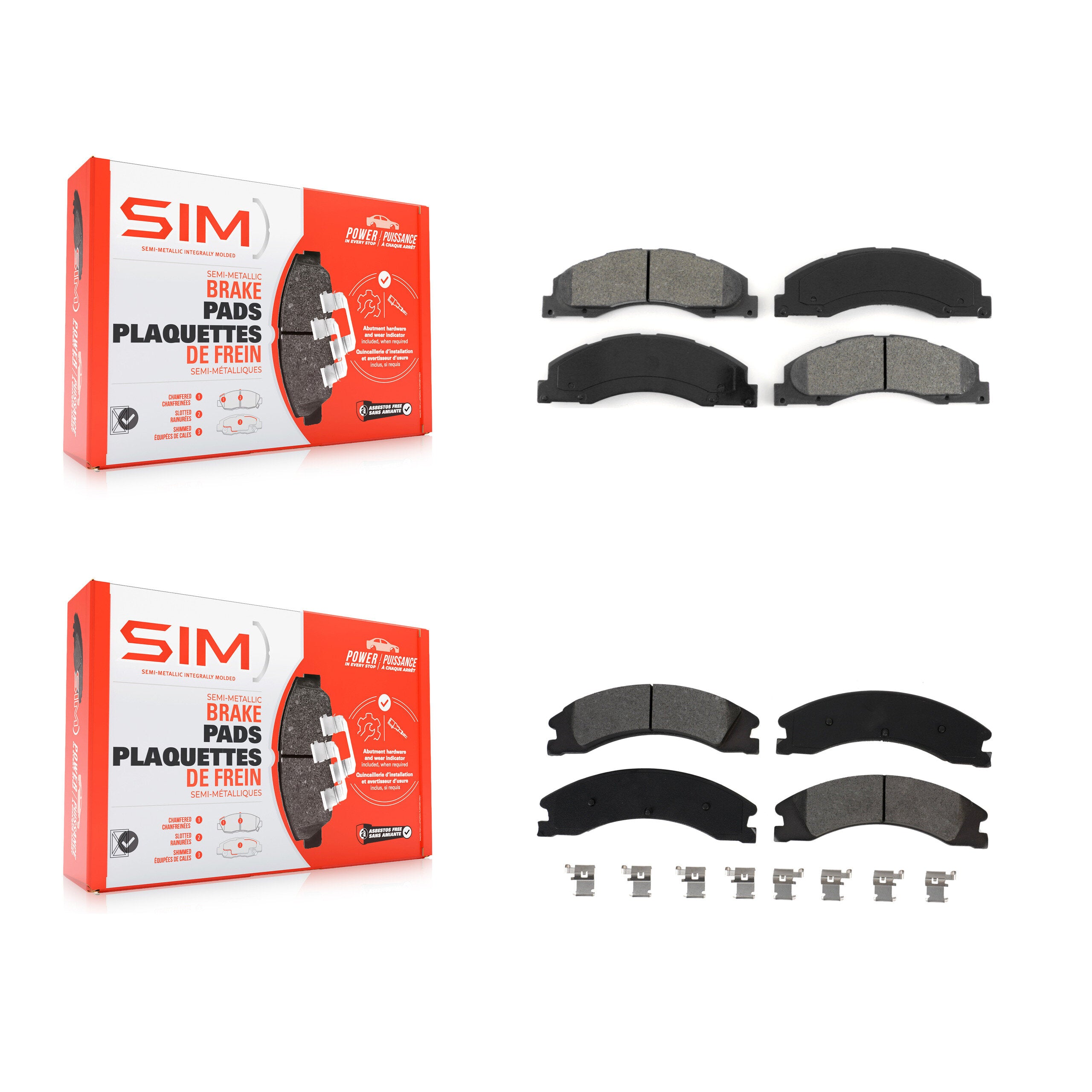 SIM KSM-100498 Disc Brake Pad for 2008-2023 Ford E-450 Super Duty - Front and Rear