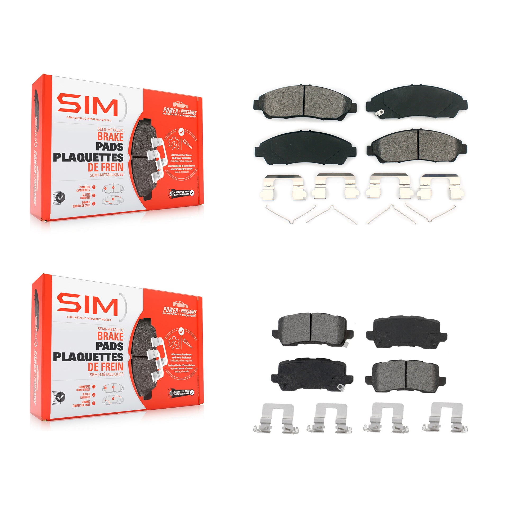 SIM KSM-100501 Disc Brake Pad for 2014-2020 Acura RLX - Front and Rear