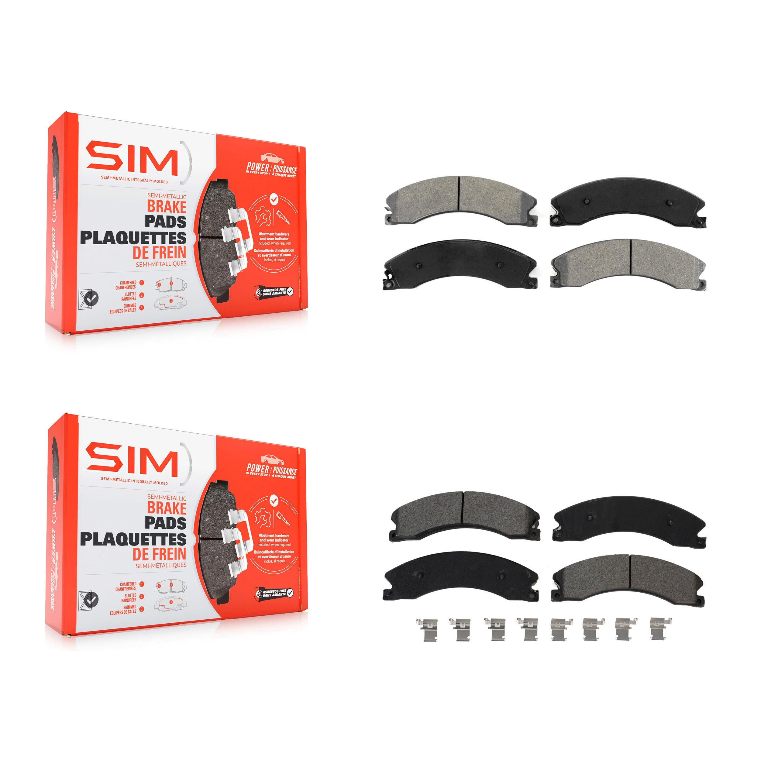 SIM KSM-100502 Disc Brake Pad for 2012-2024 Nissan TITAN XD, Nissan NV1500 and More - Front and Rear