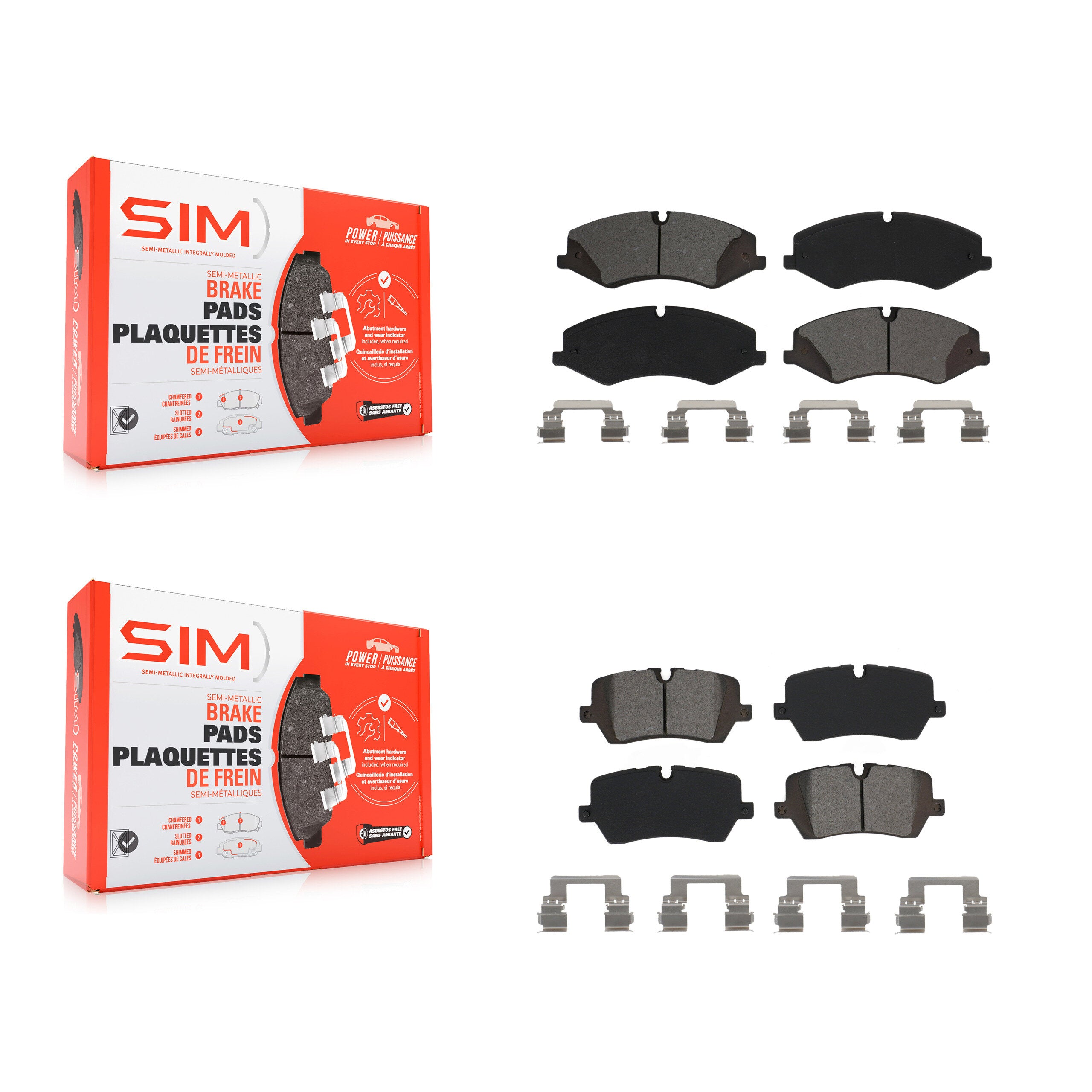 SIM KSM-100504 Disc Brake Pad for 2014-2017 Land Rover Discovery, Land Rover Range Rover, Land Rover Range Rover Sport - Front and Rear